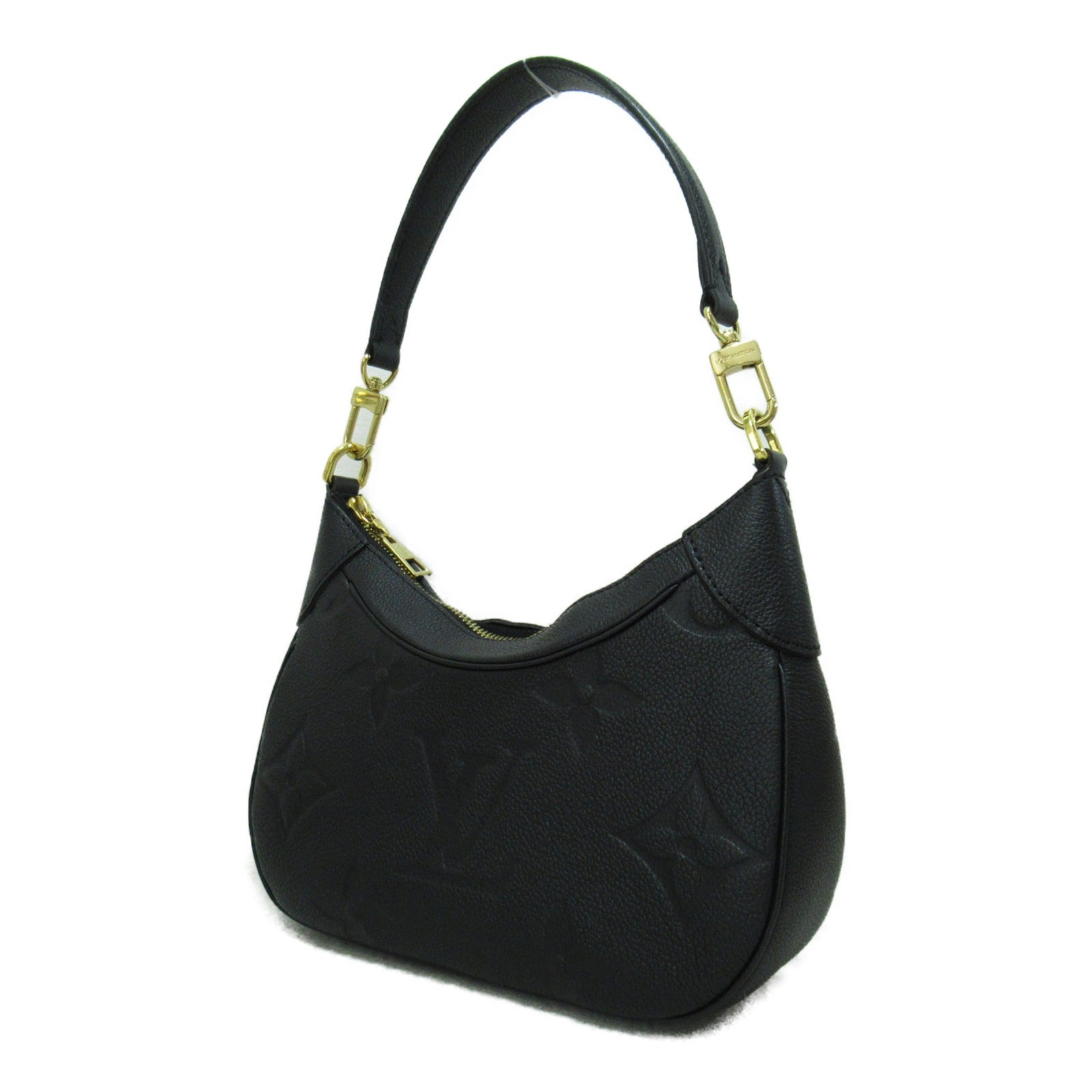 LOUIS VUITTON Monogram Empreinte Bagatelle NM金扣手挽肩背兩用袋黑色