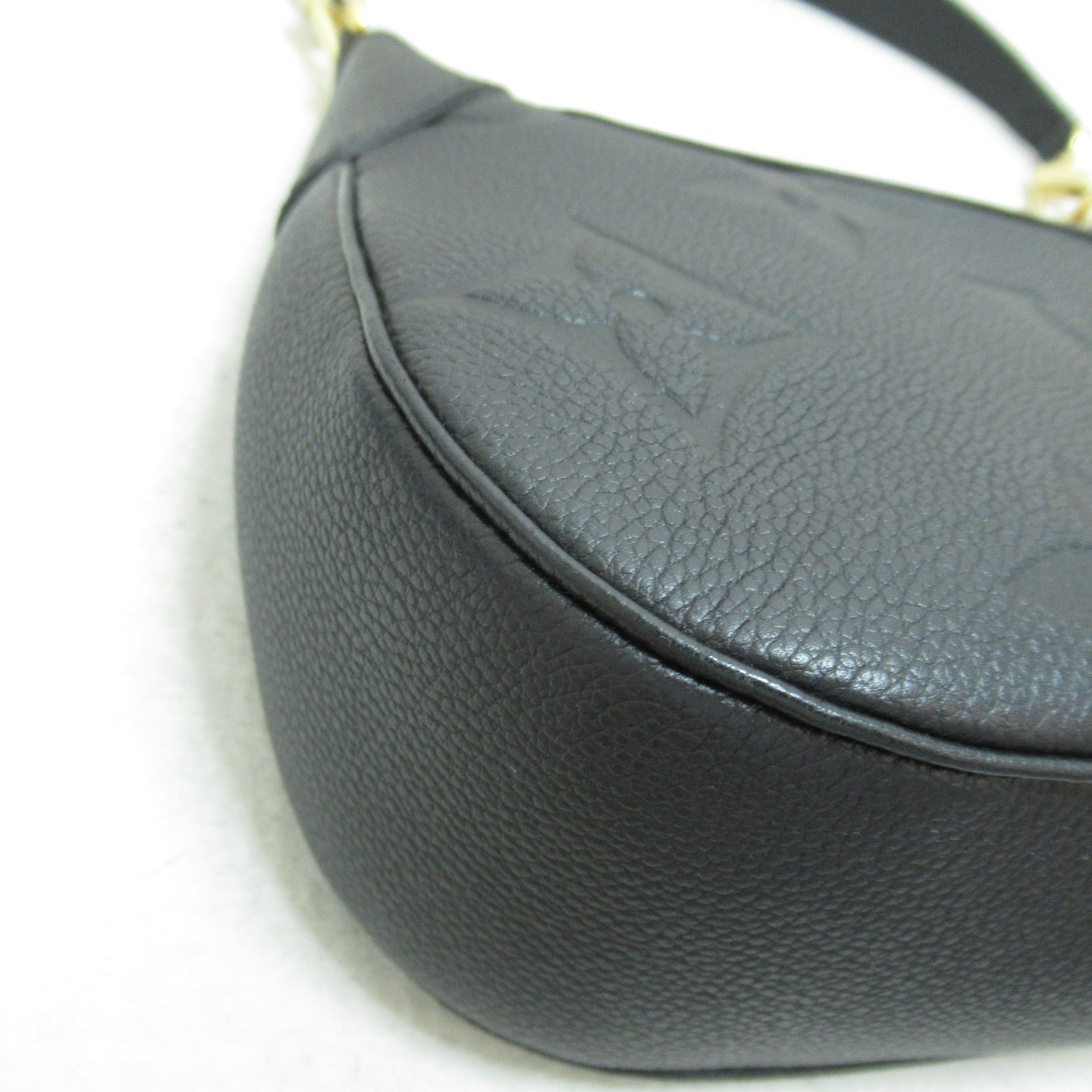 LOUIS VUITTON Monogram Empreinte Bagatelle NM金扣手挽肩背兩用袋黑色