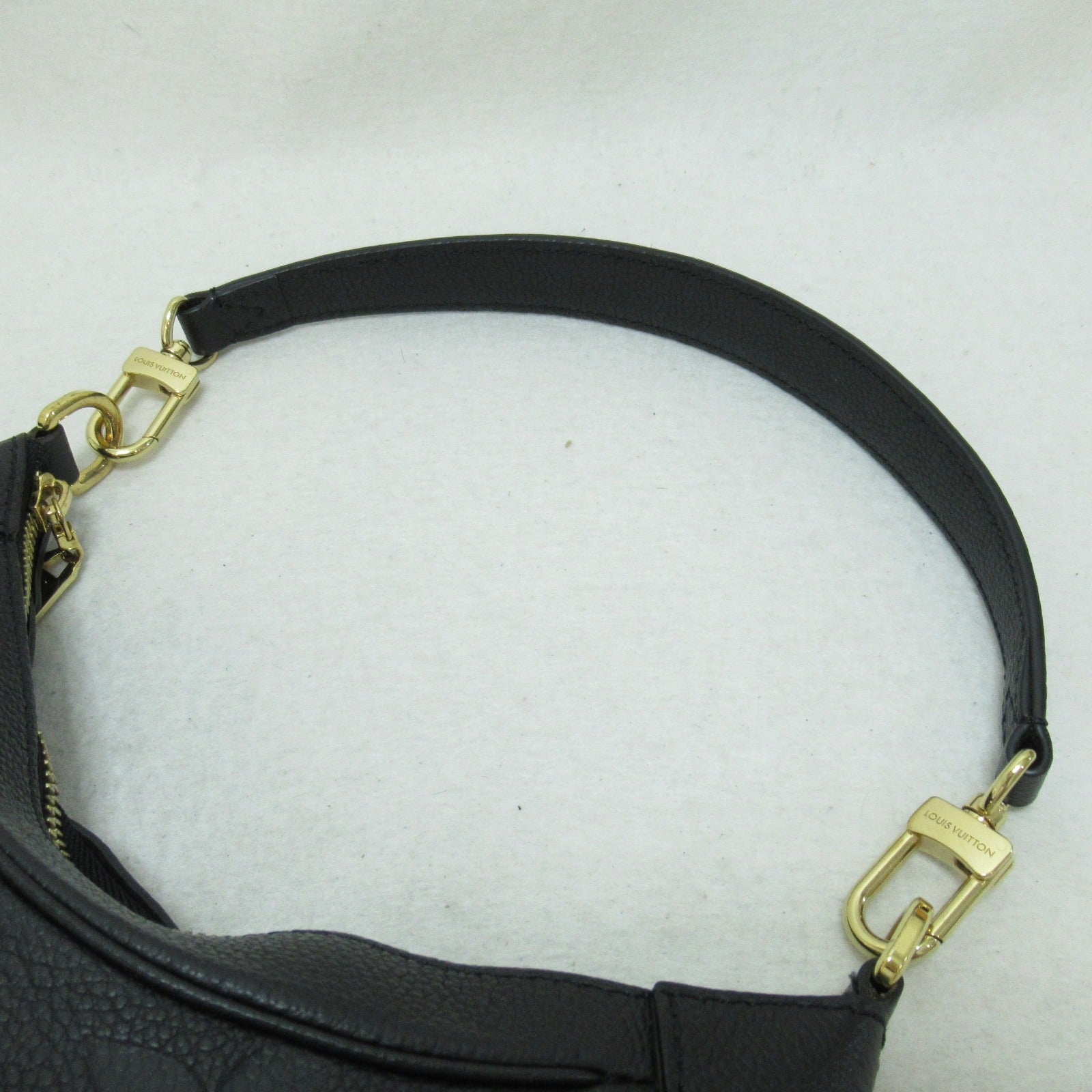 LOUIS VUITTON Monogram Empreinte Bagatelle NM金扣手挽肩背兩用袋黑色