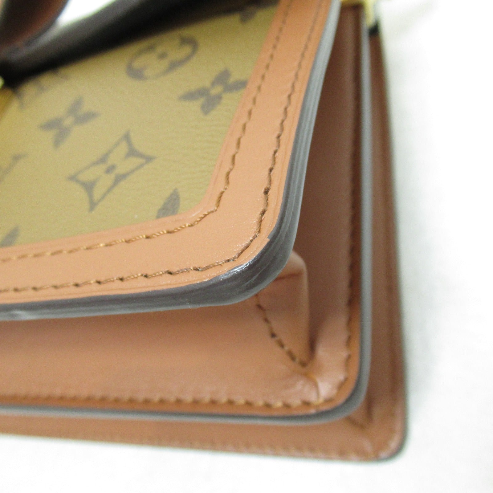 LOUIS VUITTON Monogram Reverse Dauphine MM肩背袋啡色