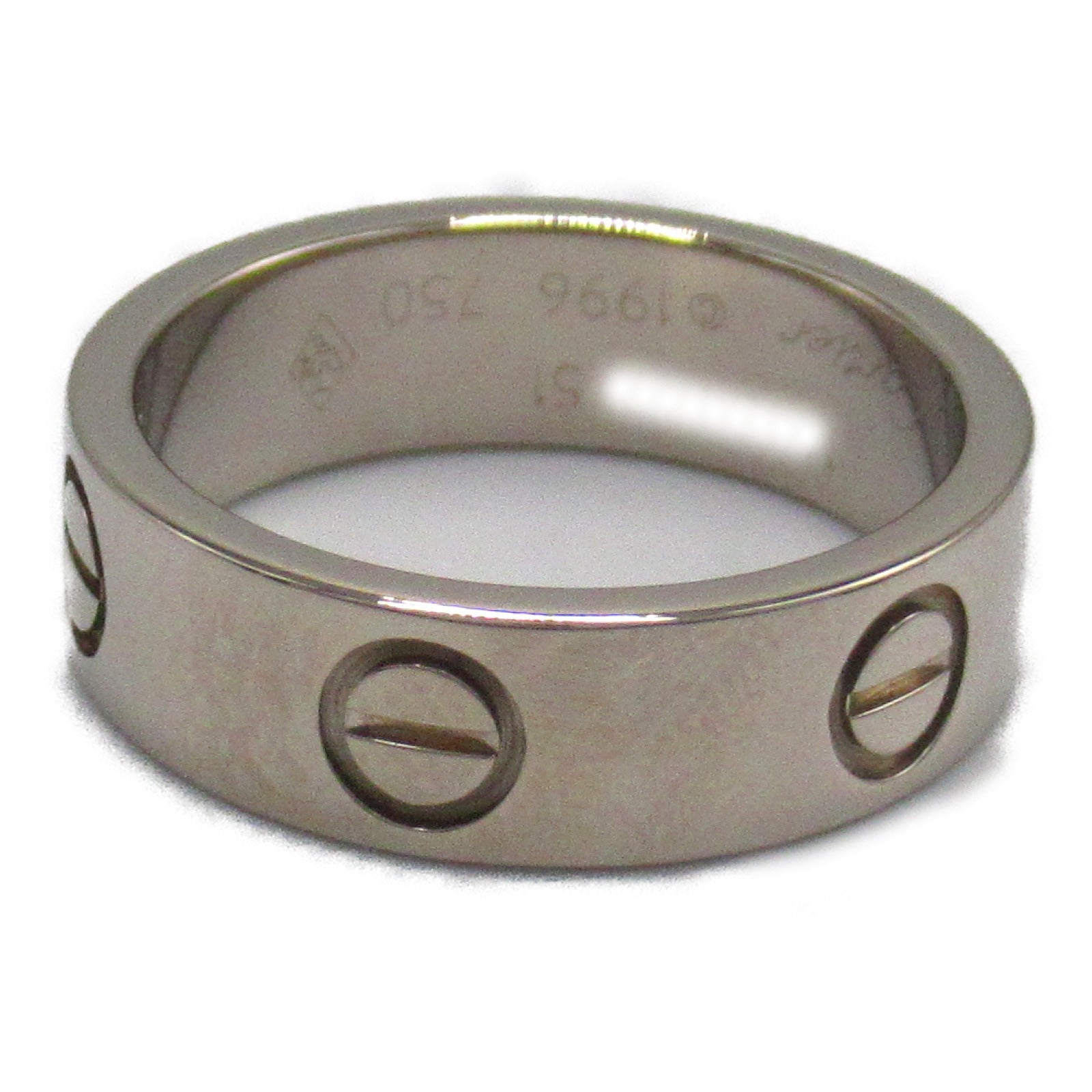 CARTIER 18K白金Love Ring戒指銀色US#5.75/Cartier#51