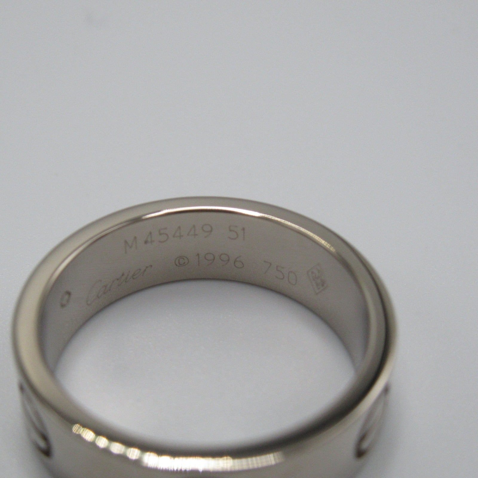 CARTIER 18K白金Love Ring戒指銀色US#5.75/Cartier#51
