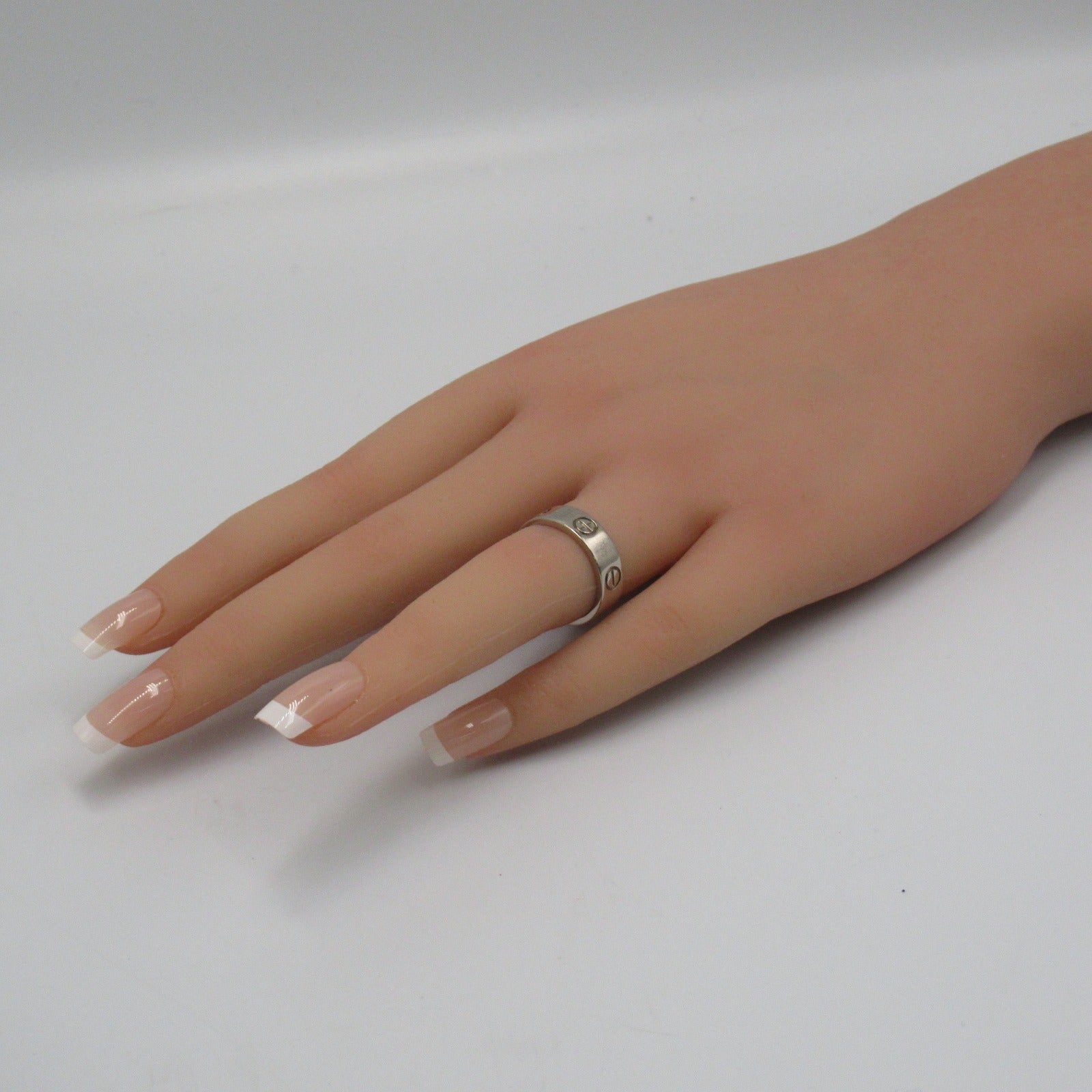 CARTIER 18K白金Love Ring戒指銀色US#5.75/Cartier#51