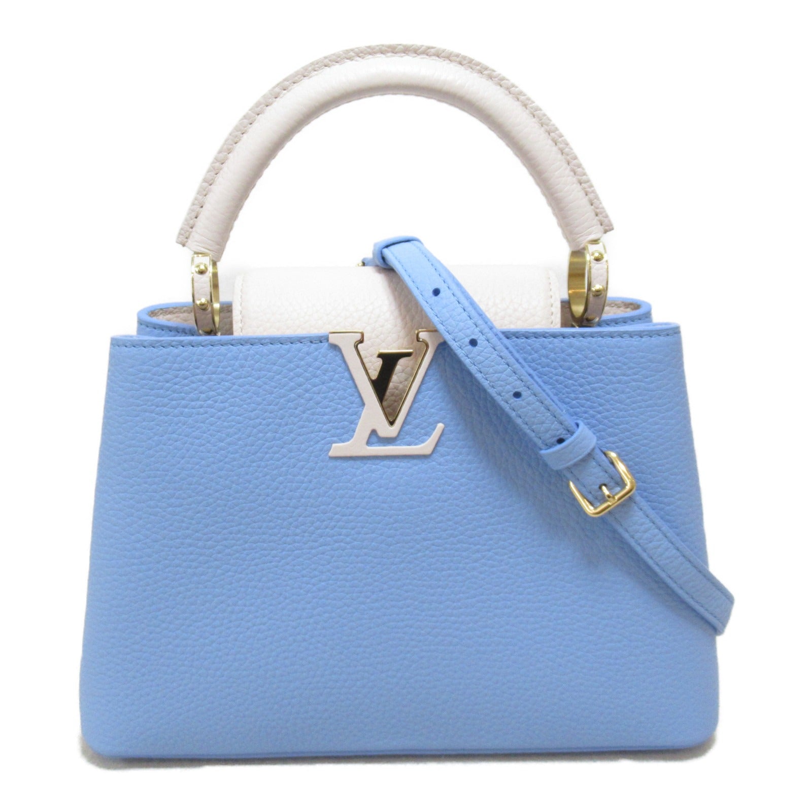 LOUIS VUITTON **【激減優惠】Taurillon皮革Capucines BB手挽肩背兩用袋藍色