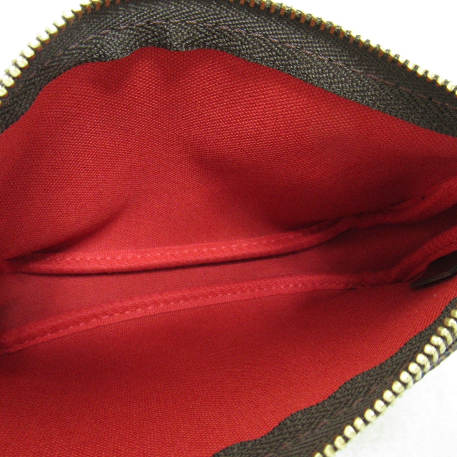 LOUIS VUITTON Damier Mini Pochette Accessoires金扣手拿包啡色