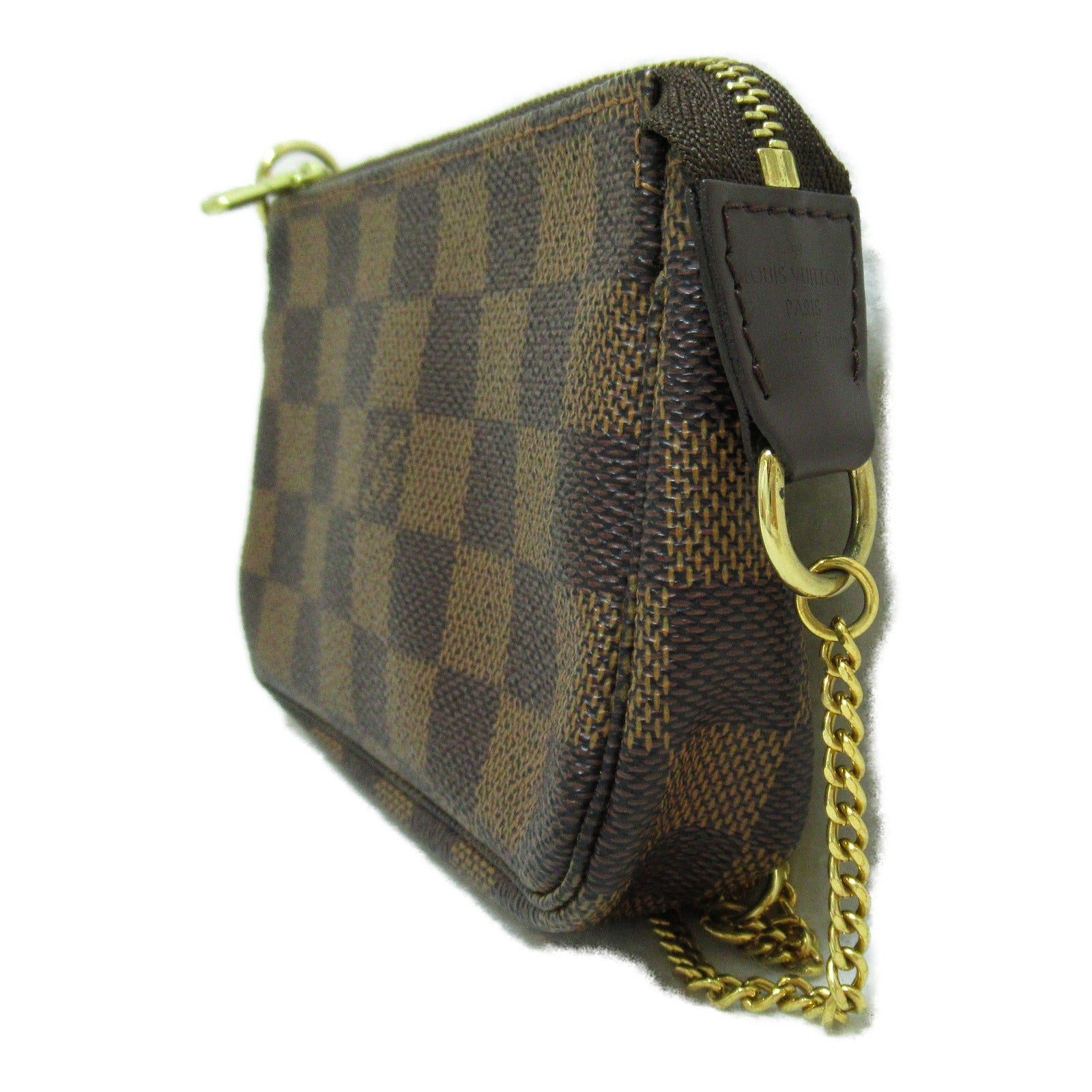 LOUIS VUITTON Damier Mini Pochette Accessoires金扣手拿包啡色