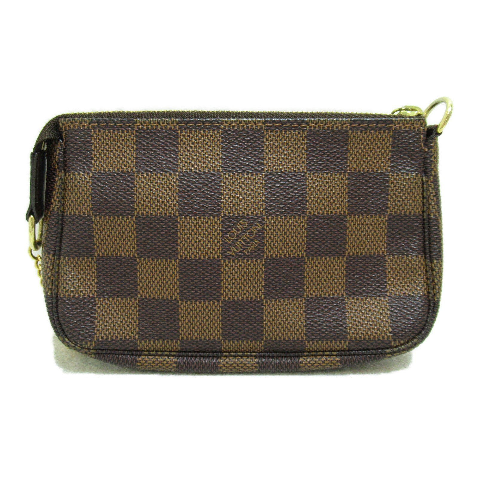 LOUIS VUITTON Damier Mini Pochette Accessoires金扣手拿包啡色
