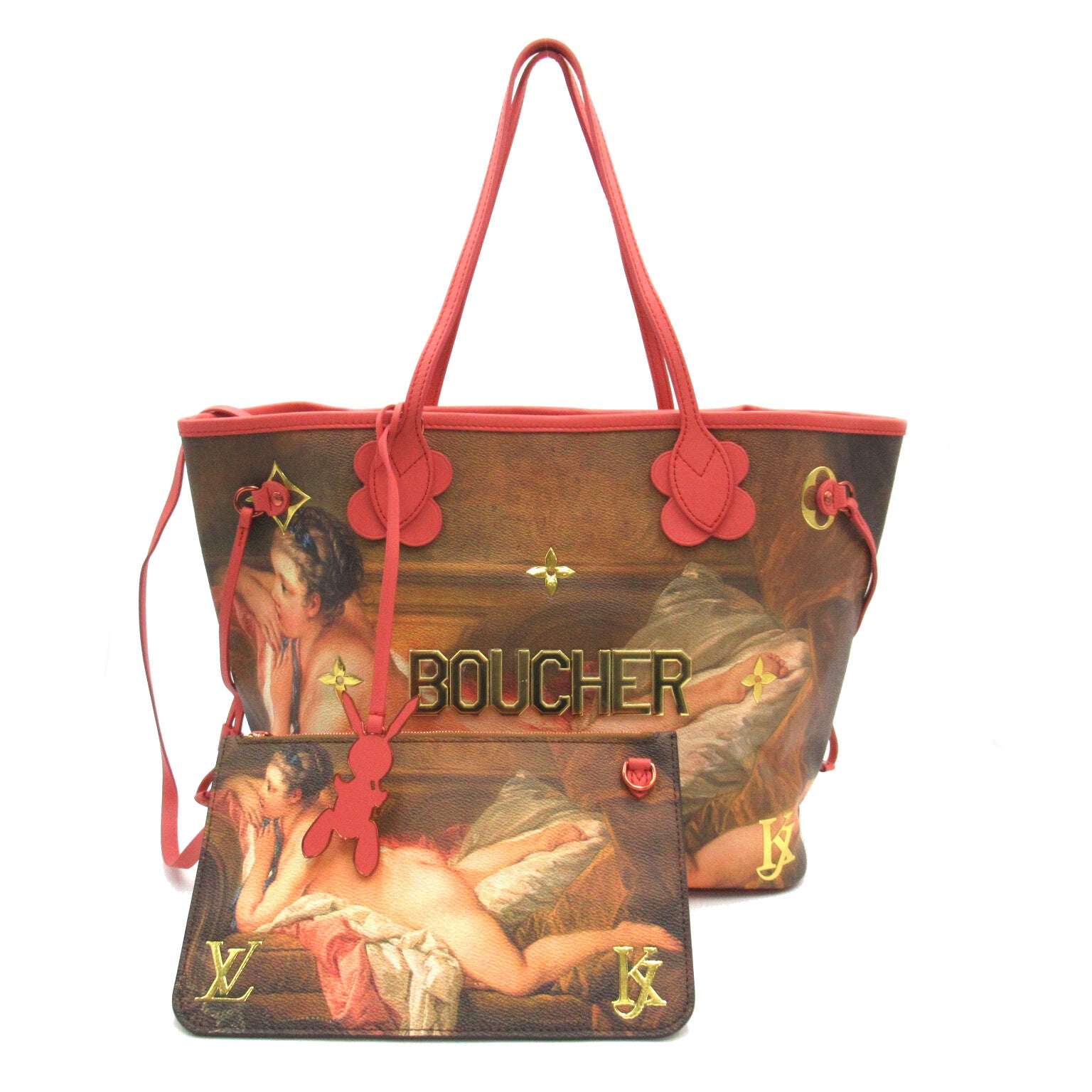 LOUIS VUITTON **【激減優惠】Masters Collection Neverfull MM手挽袋/肩背袋粉紅色/啡色