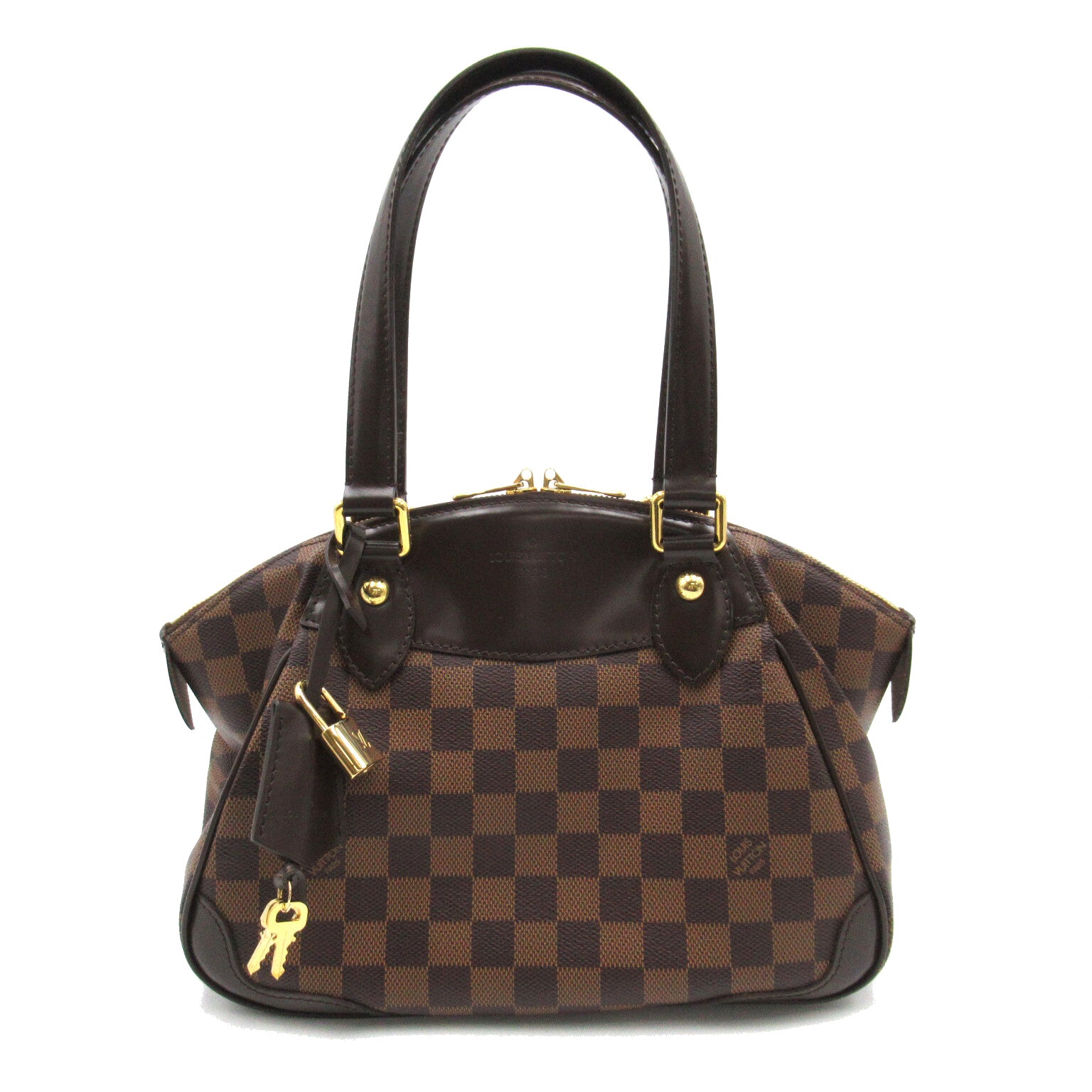 LOUIS VUITTON Damier Verona PM金扣肩背袋啡色