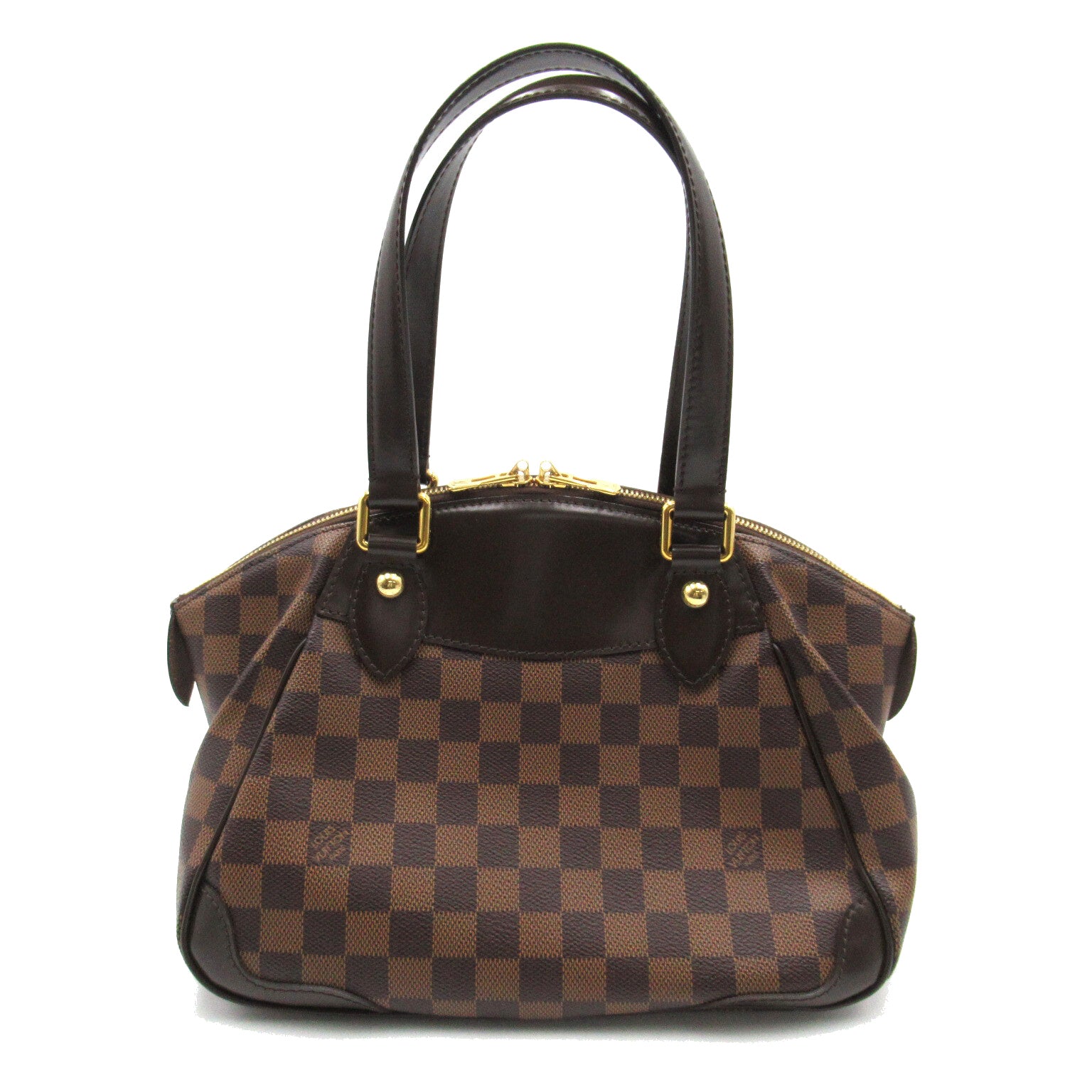 LOUIS VUITTON Damier Verona PM金扣肩背袋啡色