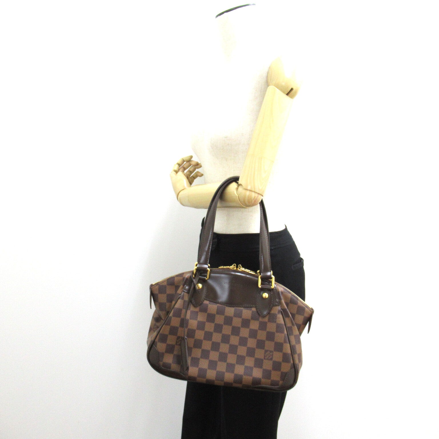 LOUIS VUITTON Damier Verona PM金扣肩背袋啡色