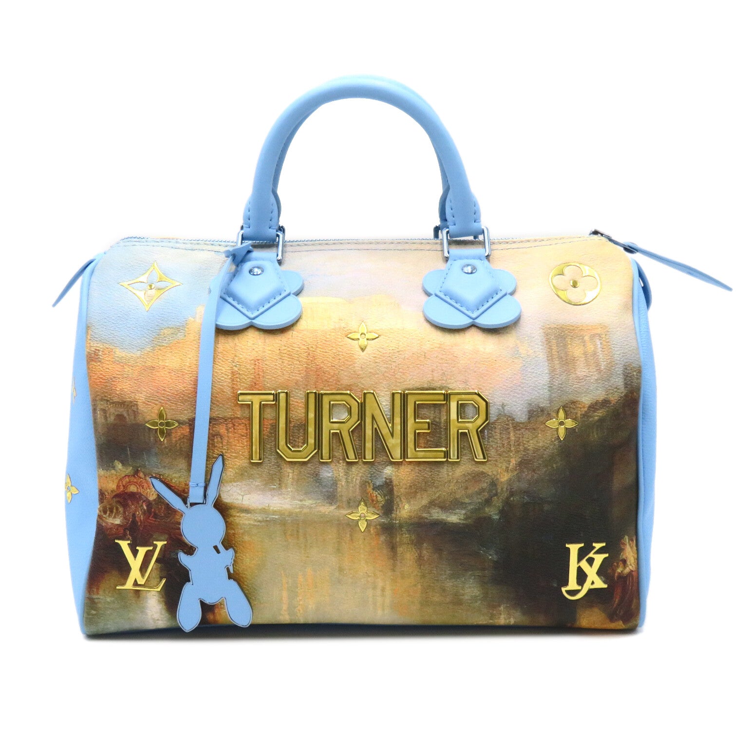 LOUIS VUITTON 【激減優惠】Masters Collection Turner Speedy 30銀扣手挽袋藍色