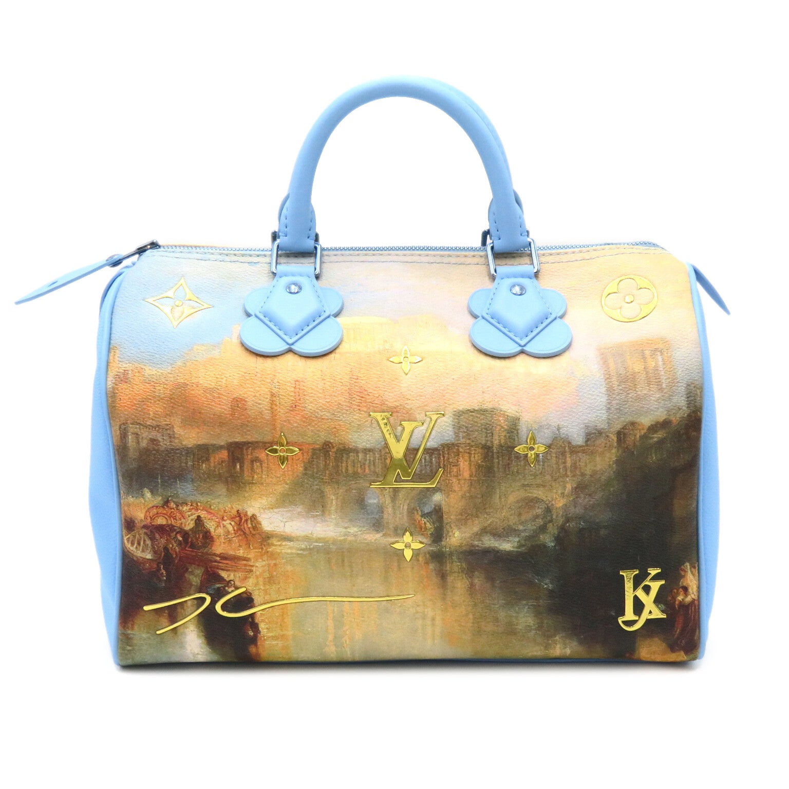 LOUIS VUITTON 【激減優惠】Masters Collection Turner Speedy 30銀扣手挽袋藍色