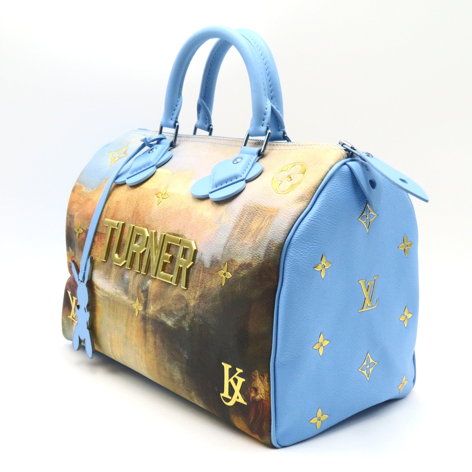 LOUIS VUITTON 【激減優惠】Masters Collection Turner Speedy 30銀扣手挽袋藍色