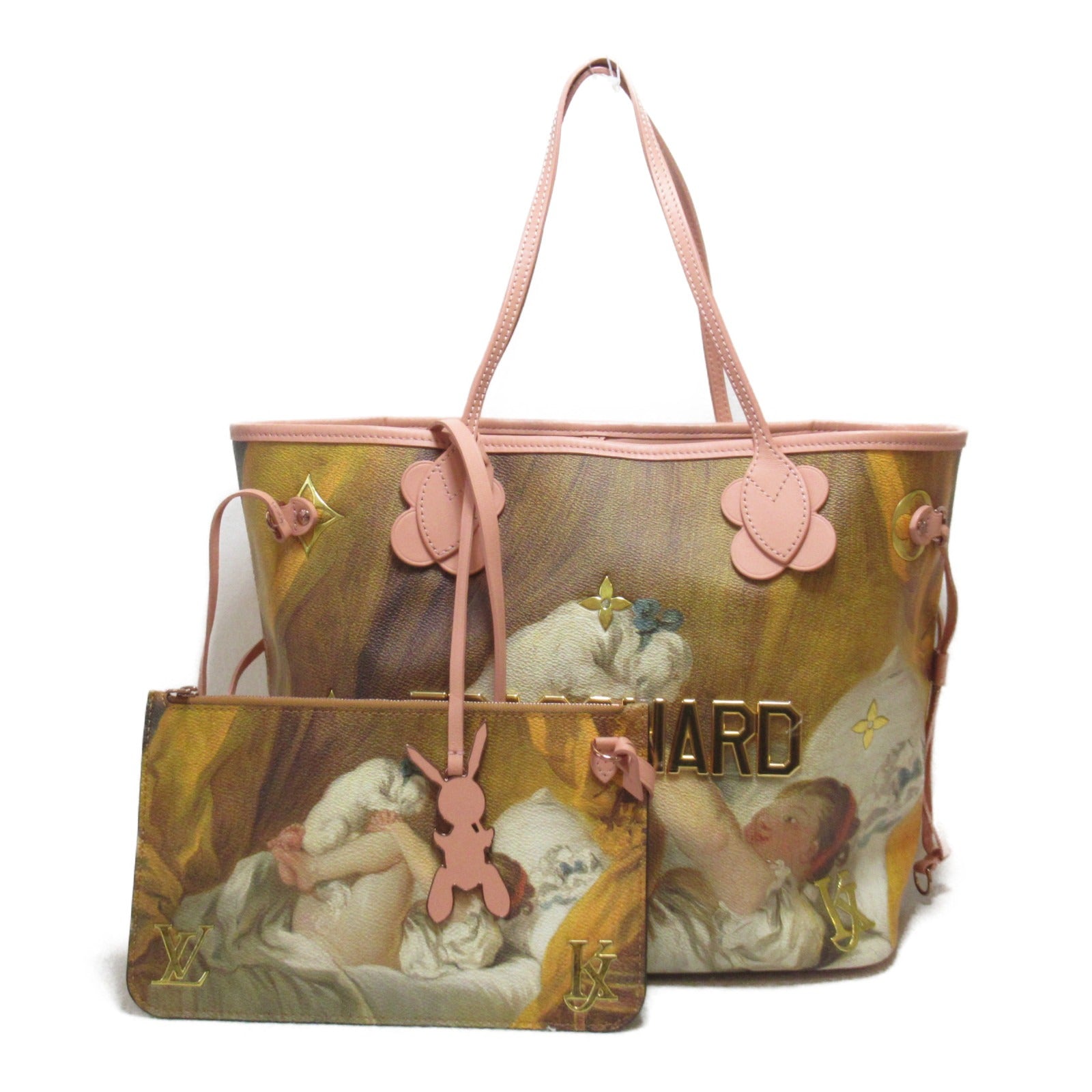 LOUIS VUITTON 【激減優惠】Masters Collection Fragonard Neverfull MM手挽袋/肩背袋粉紅色