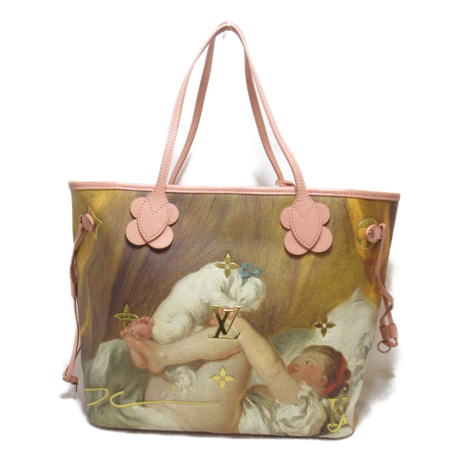 LOUIS VUITTON 【激減優惠】Masters Collection Fragonard Neverfull MM手挽袋/肩背袋粉紅色