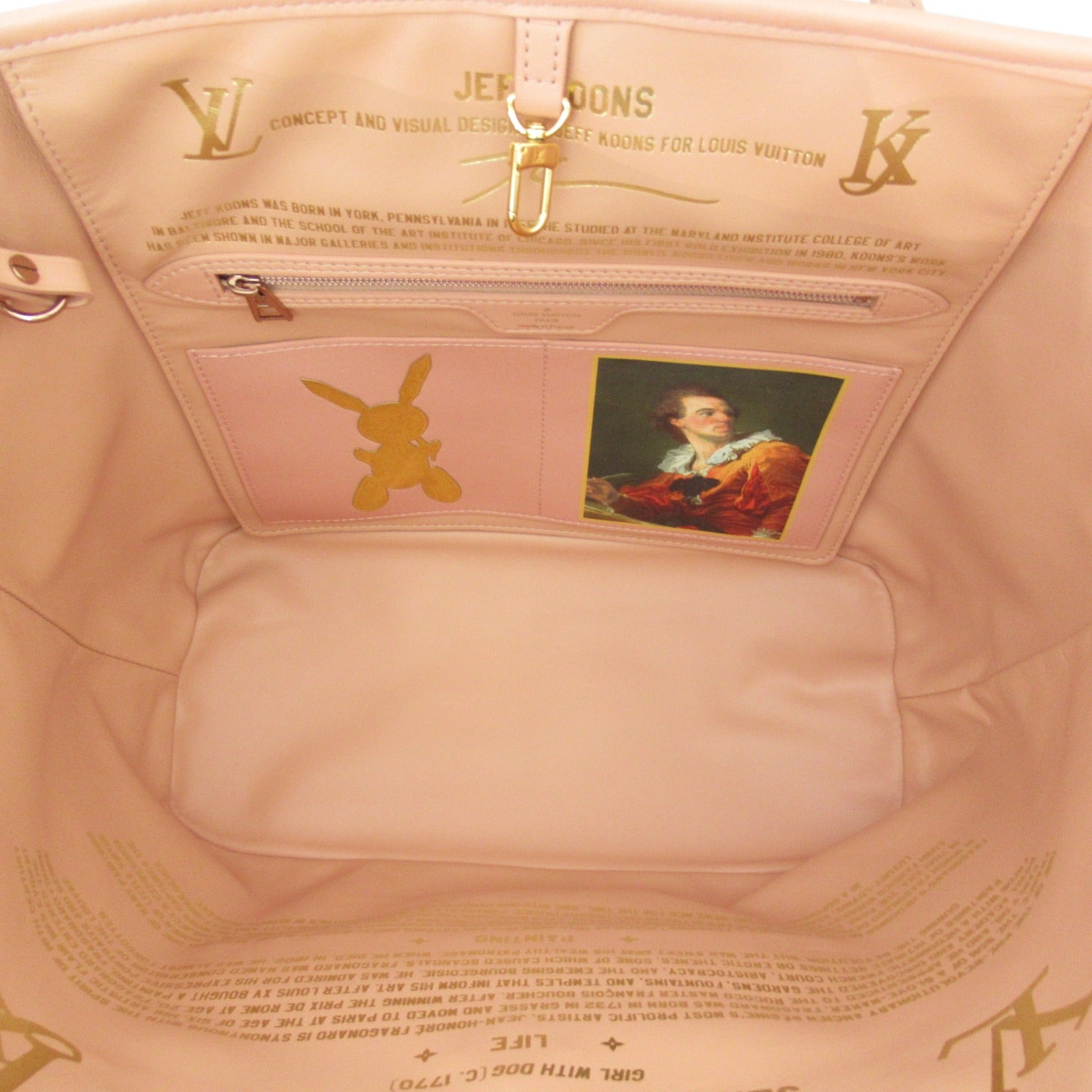LOUIS VUITTON 【激減優惠】Masters Collection Fragonard Neverfull MM手挽袋/肩背袋粉紅色