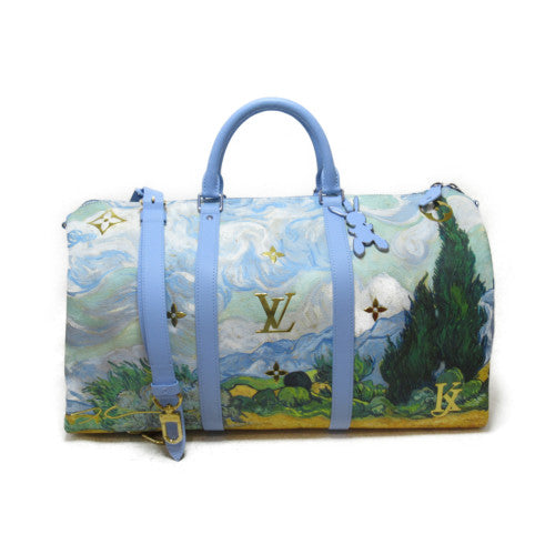 LOUIS VUITTON 【激減優惠】塗層帆布Van Gogh Keepall 50手挽肩背兩用袋藍色