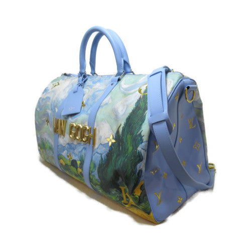 LOUIS VUITTON 【激減優惠】塗層帆布Van Gogh Keepall 50手挽肩背兩用袋藍色