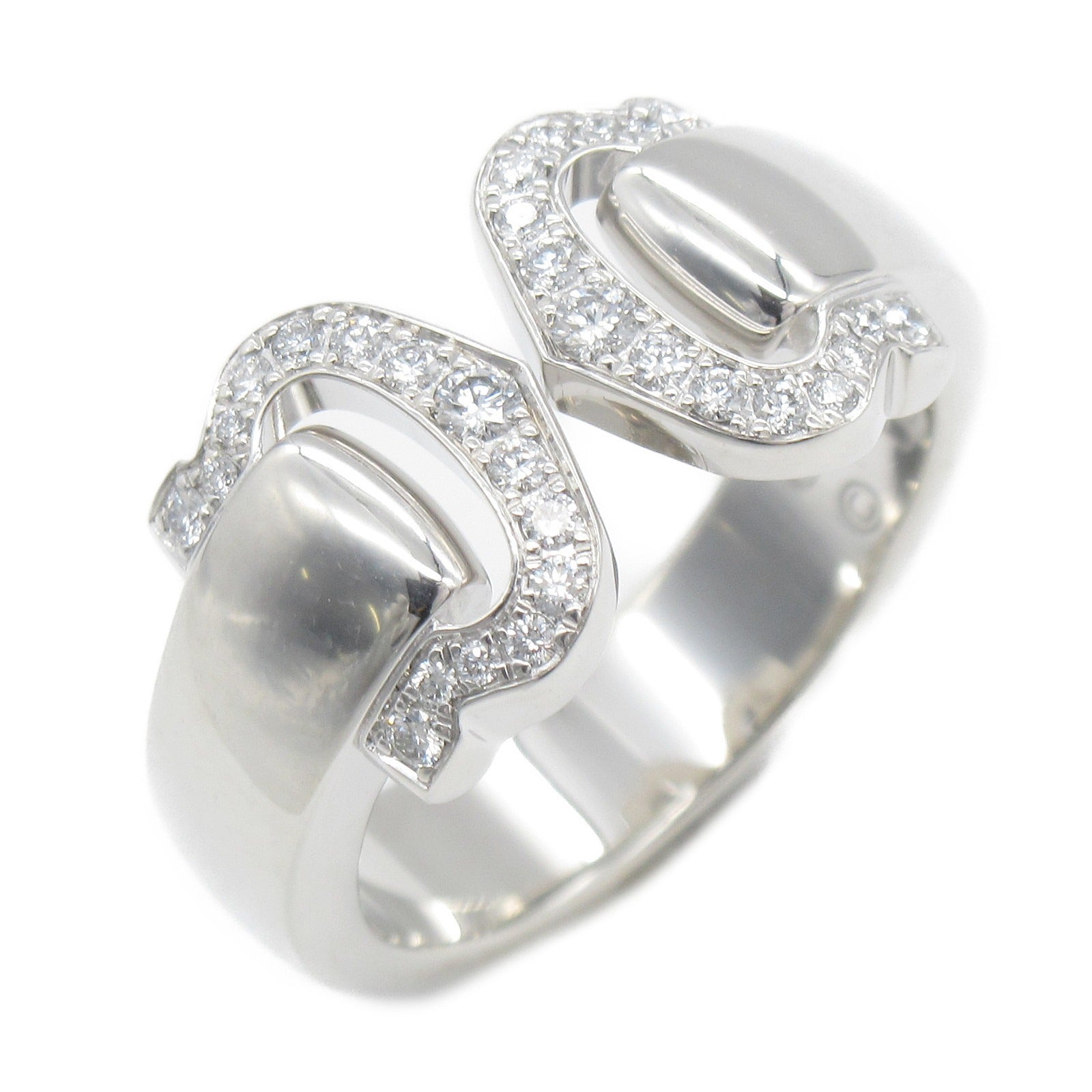 CARTIER 18K白金Boucle C2 Diamond Ring鑽石戒指US#5.75/Cartier#51