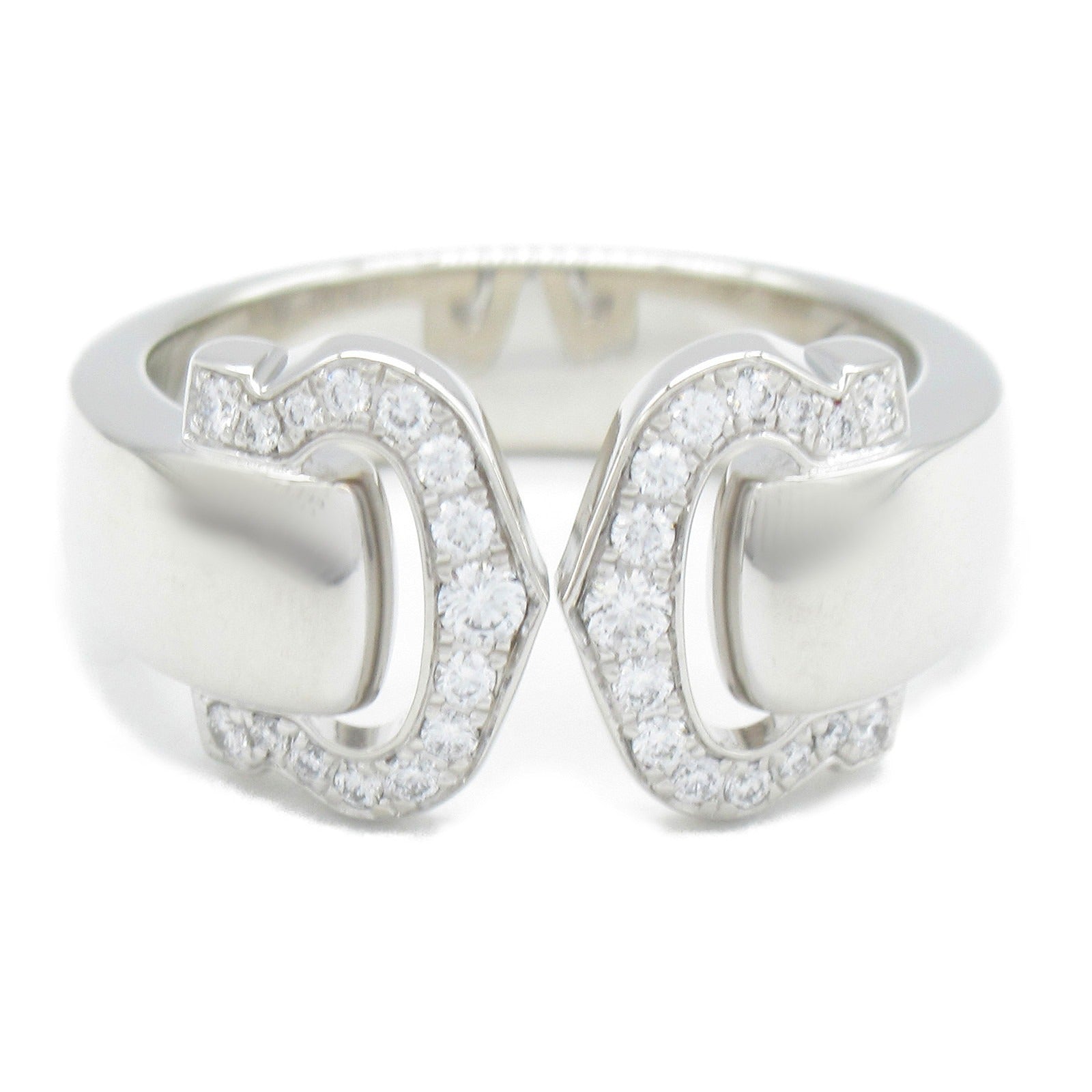CARTIER 18K白金Boucle C2 Diamond Ring鑽石戒指US#5.75/Cartier#51