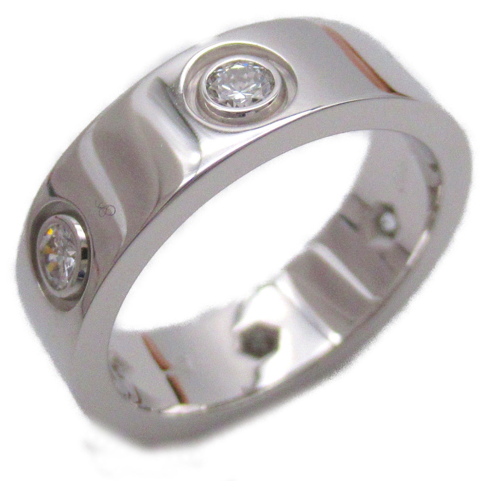 CARTIER 【激減優惠】18K白金Love Ring 6 Diamond Ring鑽石戒指US#5.5/Cartier#50