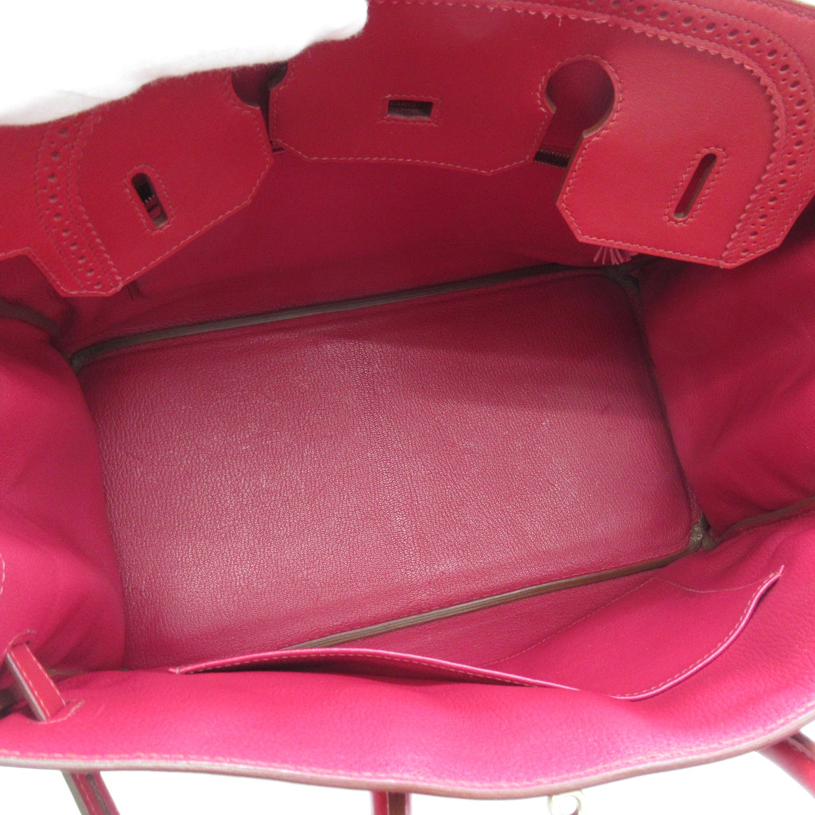 HERMES 【激減優惠】Box Calf皮革Birkin Ghillies 35金扣手挽袋紅色