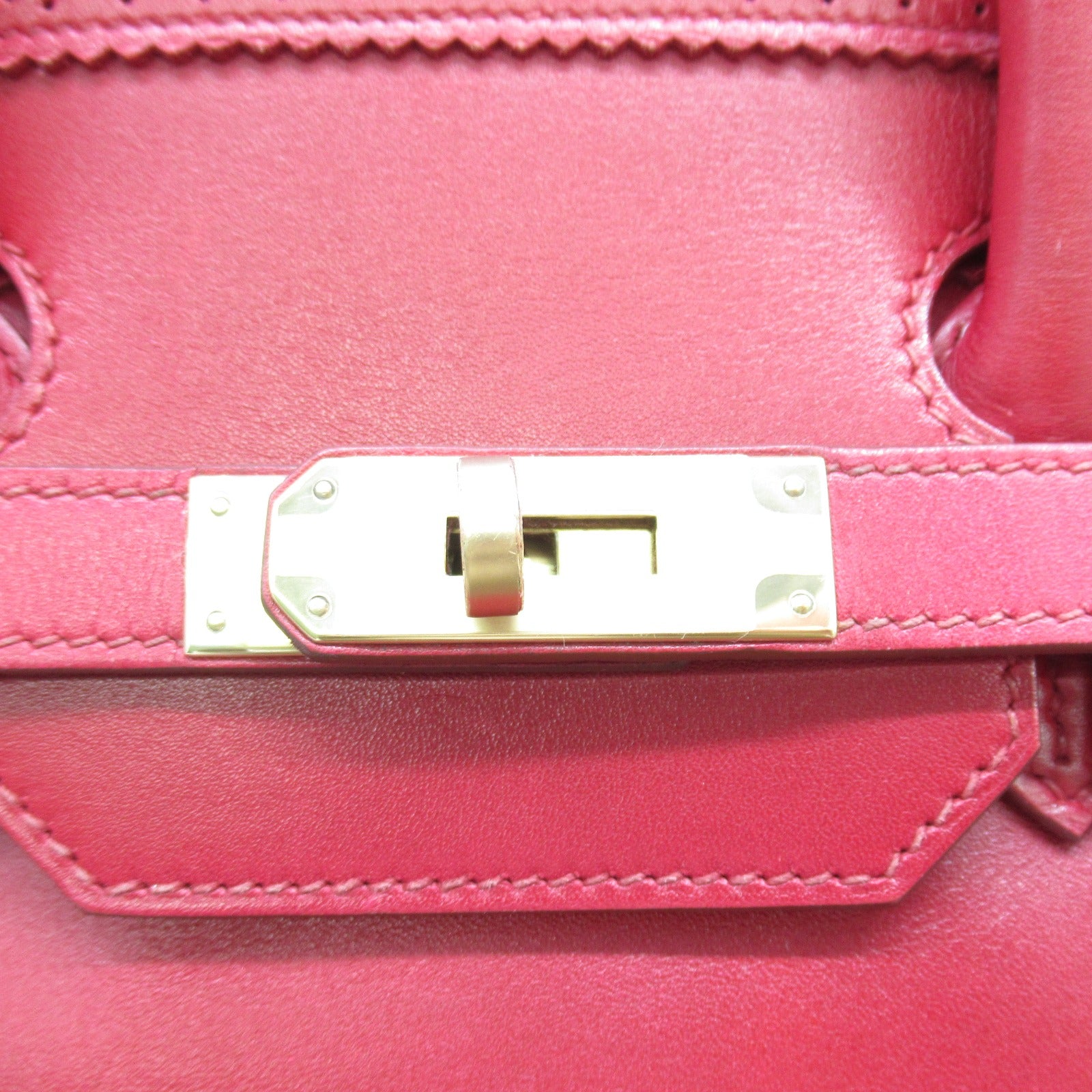 HERMES 【激減優惠】Box Calf皮革Birkin Ghillies 35金扣手挽袋紅色