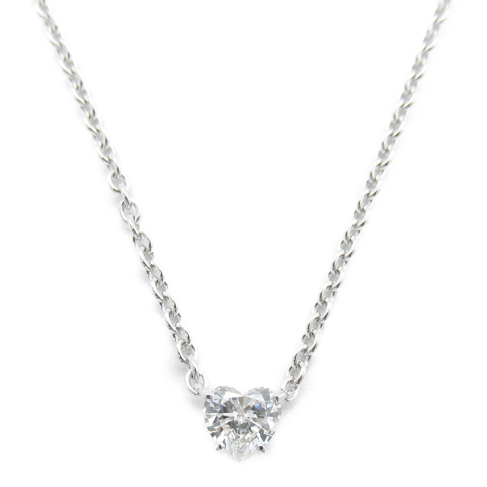 CARTIER 18K白金Love Heart Diamond Necklace鑽石項鍊