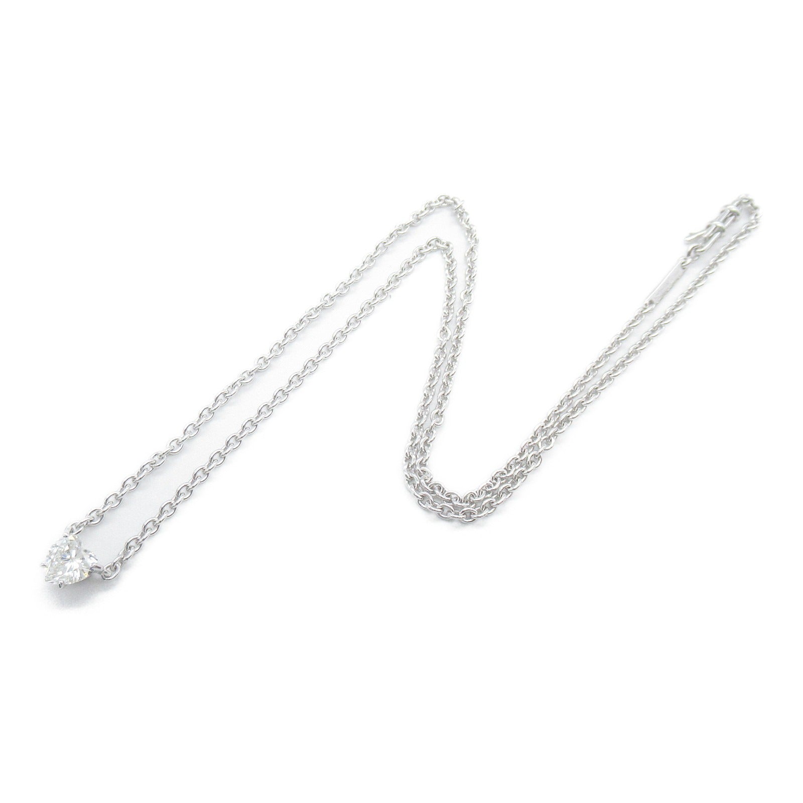 CARTIER 18K白金Love Heart Diamond Necklace鑽石項鍊