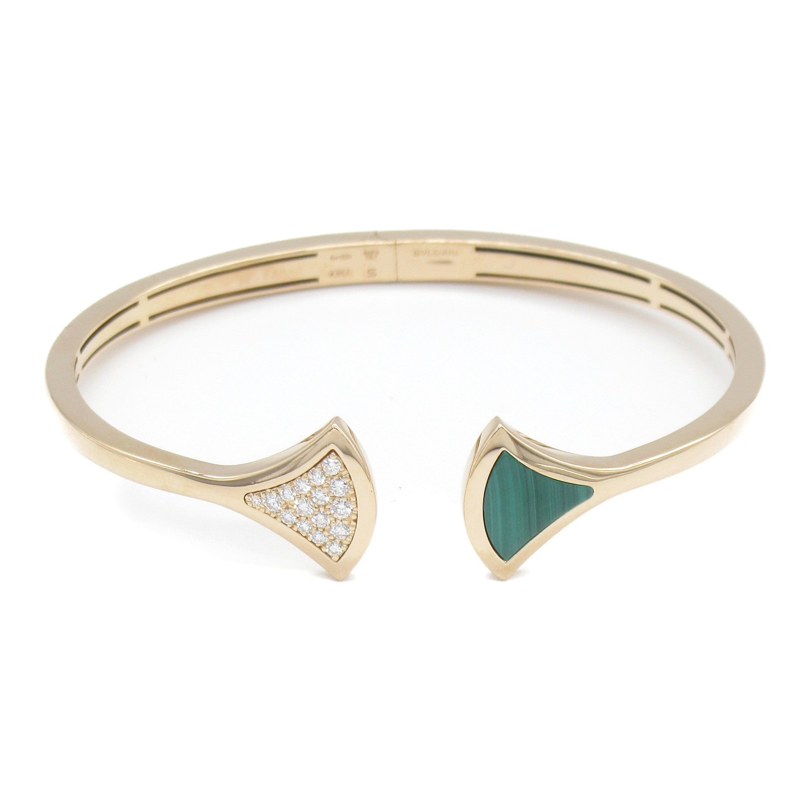 BVLGARI 18K玫瑰金Divas' Dream Bracelet鑽石/孔雀石手鐲
