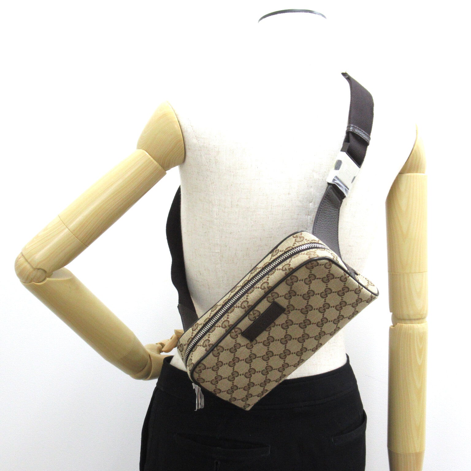 GUCCI 帆布Waist Bag腰包棕色