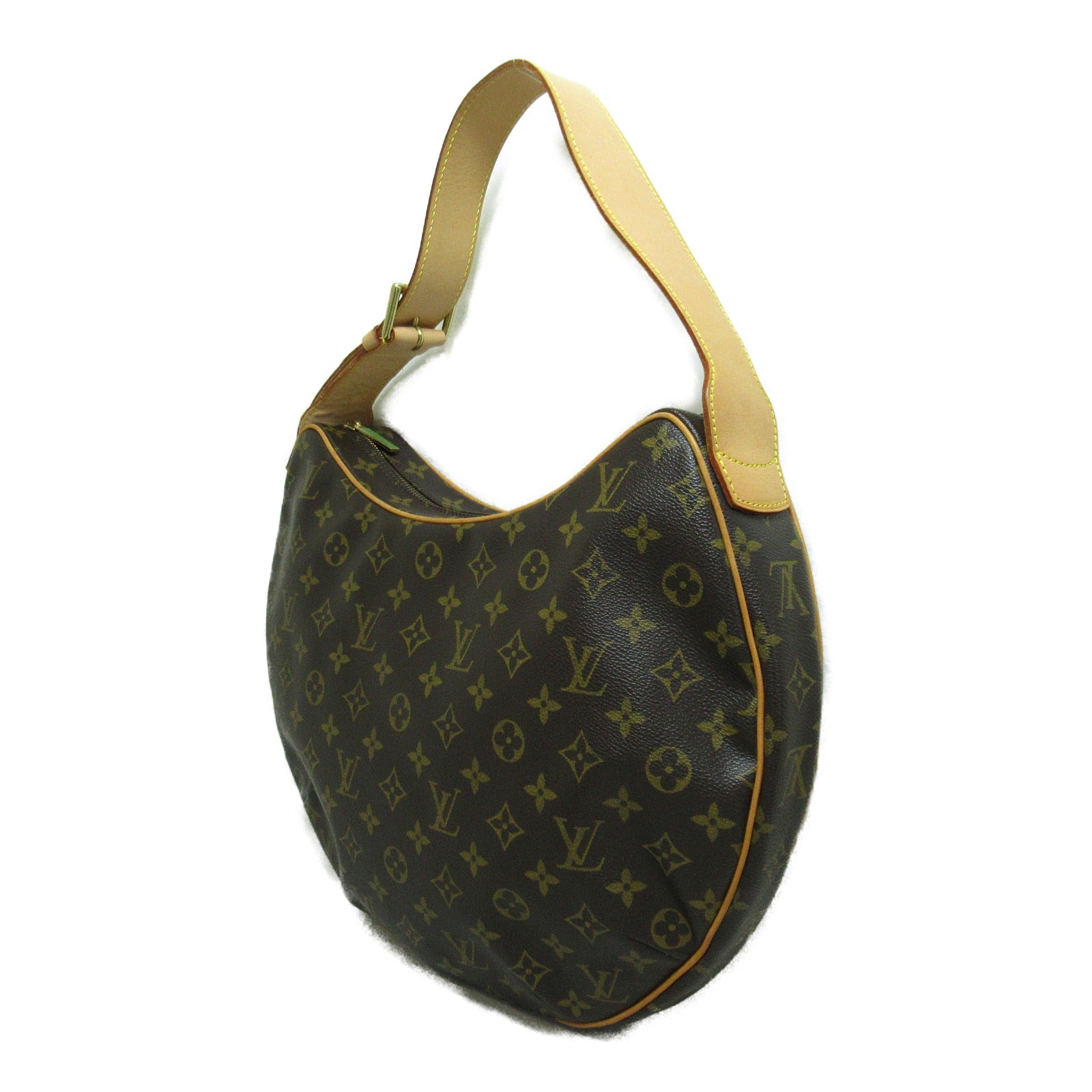 LOUIS VUITTON Monogram Croissant GM Shoulder Bag金扣肩背袋啡色
