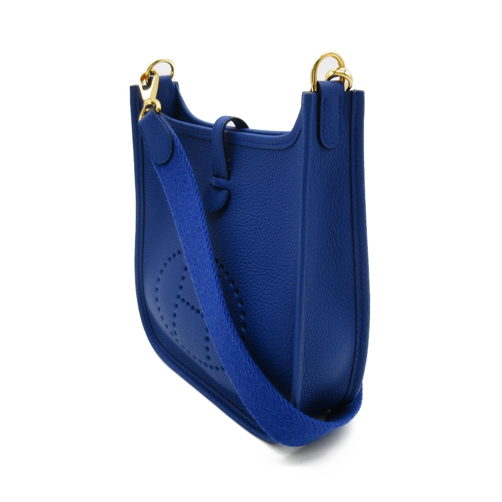 HERMES Maurice皮革Evelyne Amazone TPM金扣肩背袋Bleu Royal皇家藍色