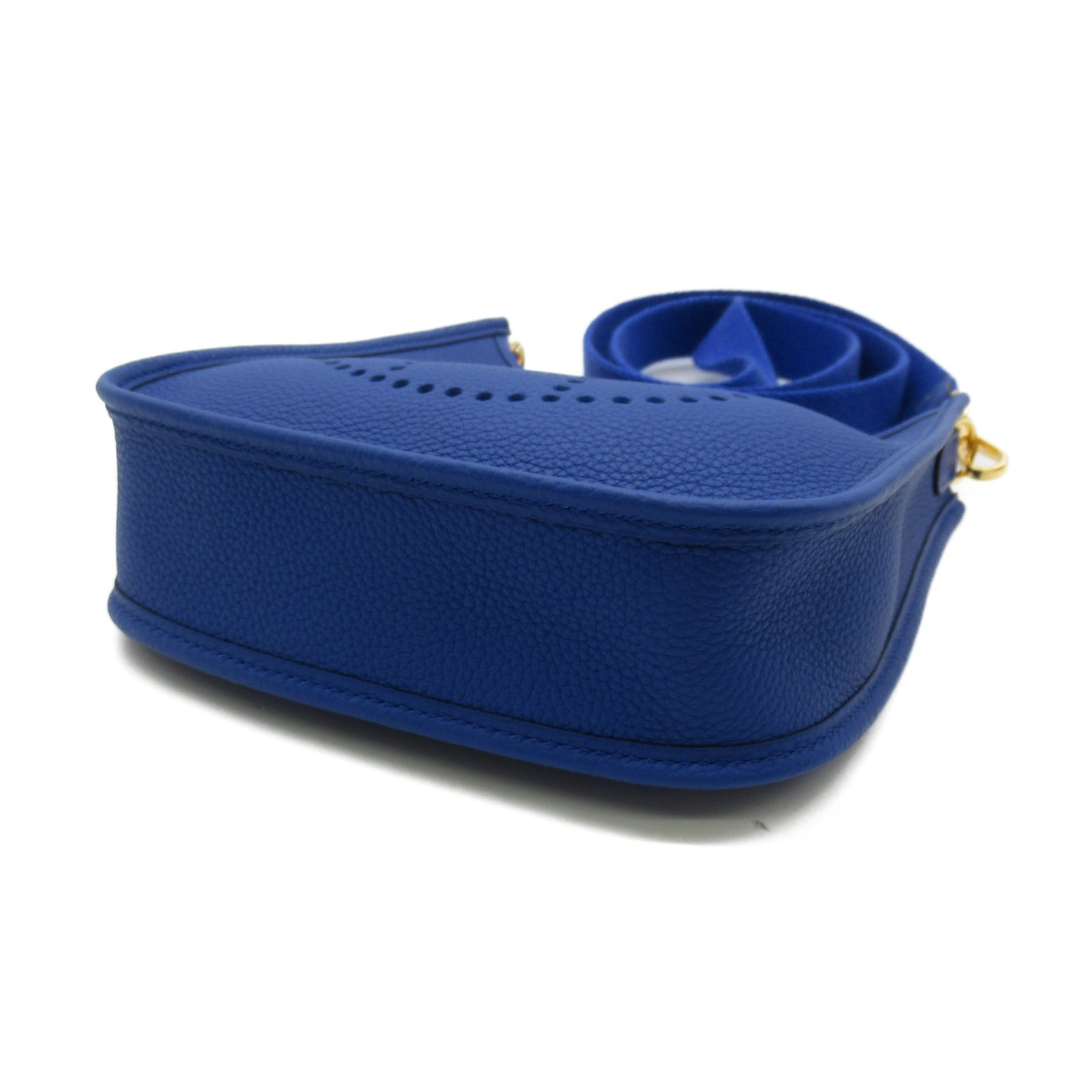 HERMES Maurice皮革Evelyne Amazone TPM金扣肩背袋Bleu Royal皇家藍色