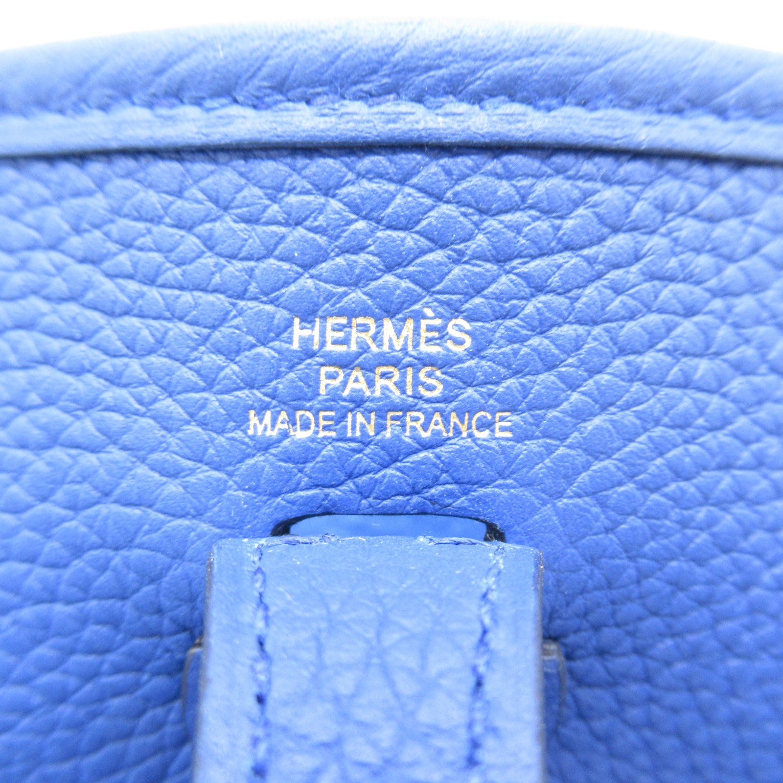 HERMES Maurice皮革Evelyne Amazone TPM金扣肩背袋Bleu Royal皇家藍色