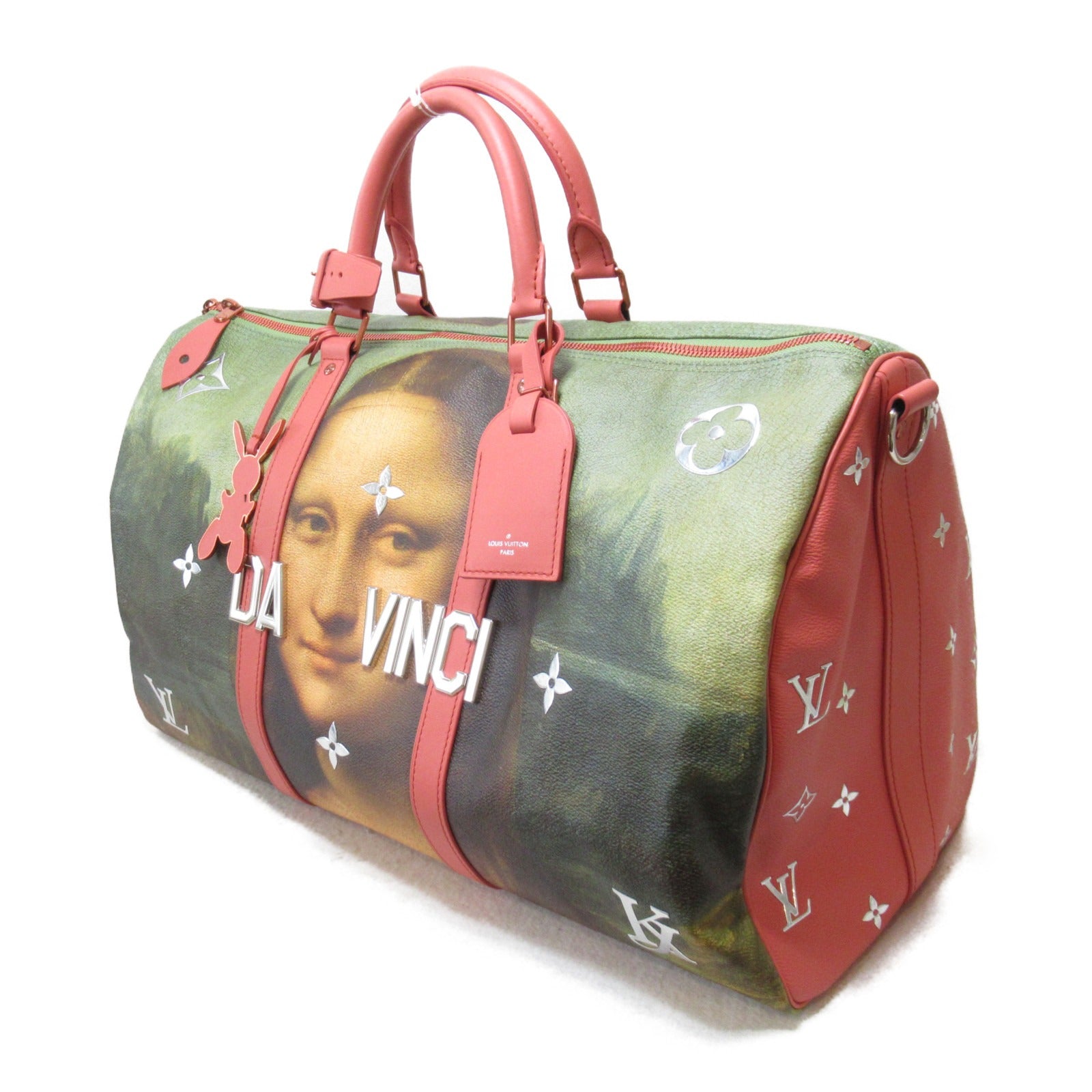 LOUIS VUITTON 【激減優惠】Masters collection Da Vinci Keepall Bandouliere 50手挽肩背兩用袋粉紅色