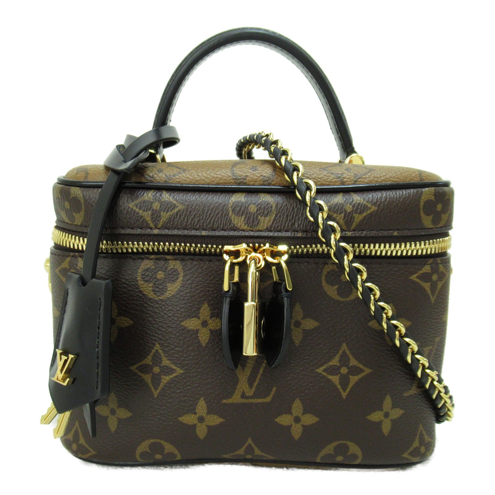 LOUIS VUITTON Monogram Reverse Vanity NV PM手挽肩背兩用袋啡色