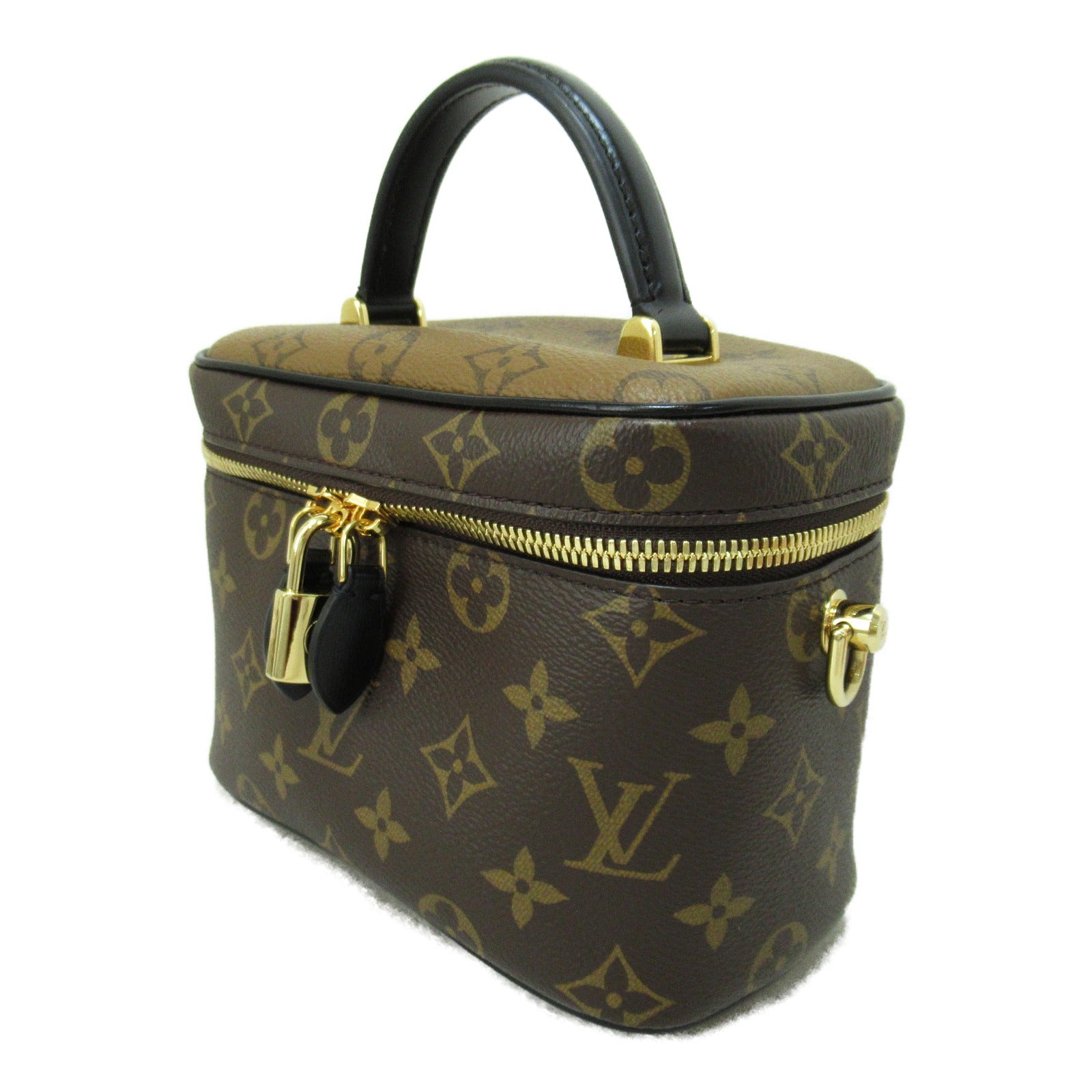 LOUIS VUITTON Monogram Reverse Vanity NV PM手挽肩背兩用袋啡色