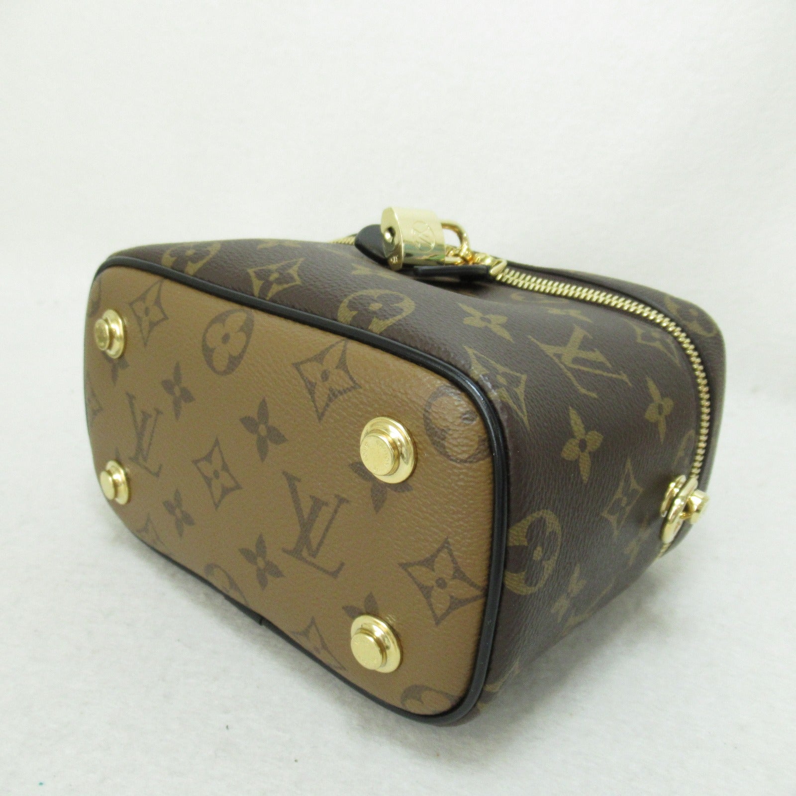 LOUIS VUITTON Monogram Reverse Vanity NV PM手挽肩背兩用袋啡色