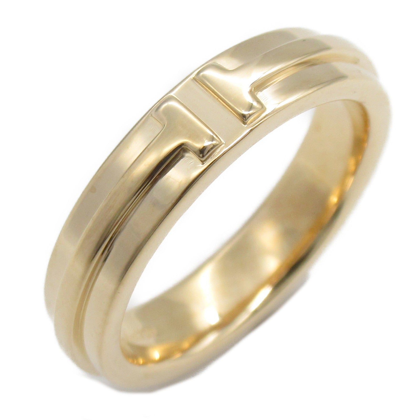 TIFFANY＆CO 18K玫瑰金T Two Ring Narrow戒指US#6.5