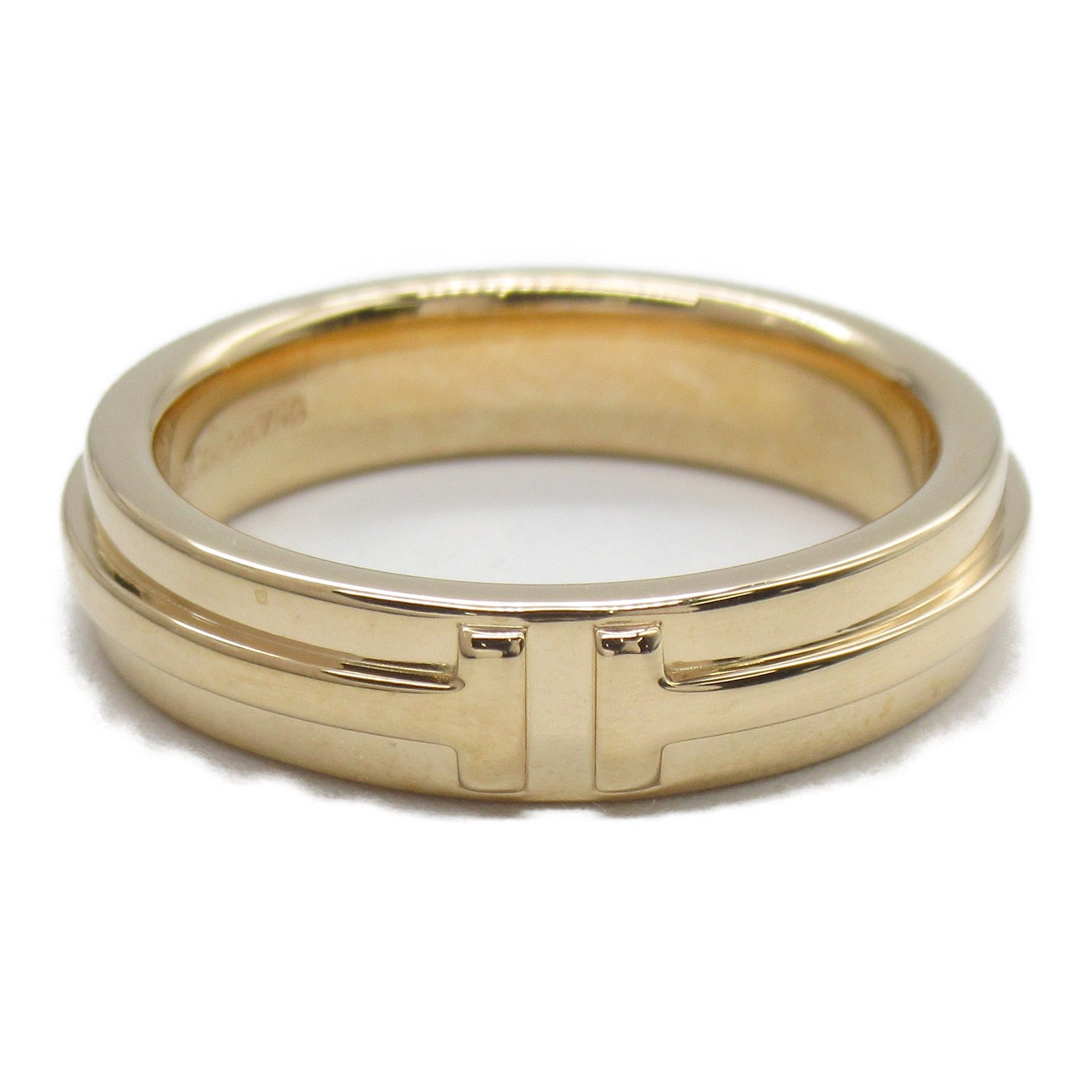 TIFFANY＆CO 18K玫瑰金T Two Ring Narrow戒指US#6.5