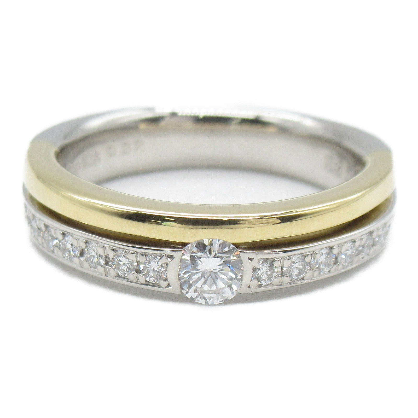 NINA RICCI 18K黃金/PT900鉑金Diamond Ring 0.32ct鑽石戒指US#5
