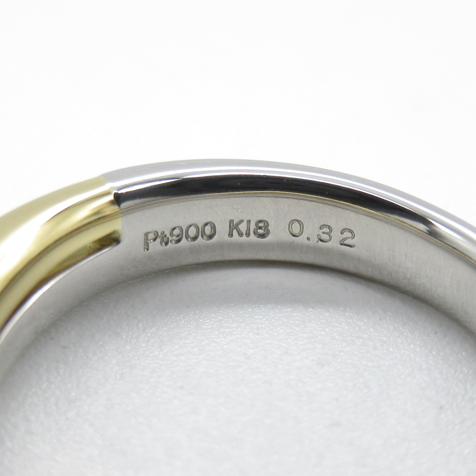 NINA RICCI 18K黃金/PT900鉑金Diamond Ring 0.32ct鑽石戒指US#5