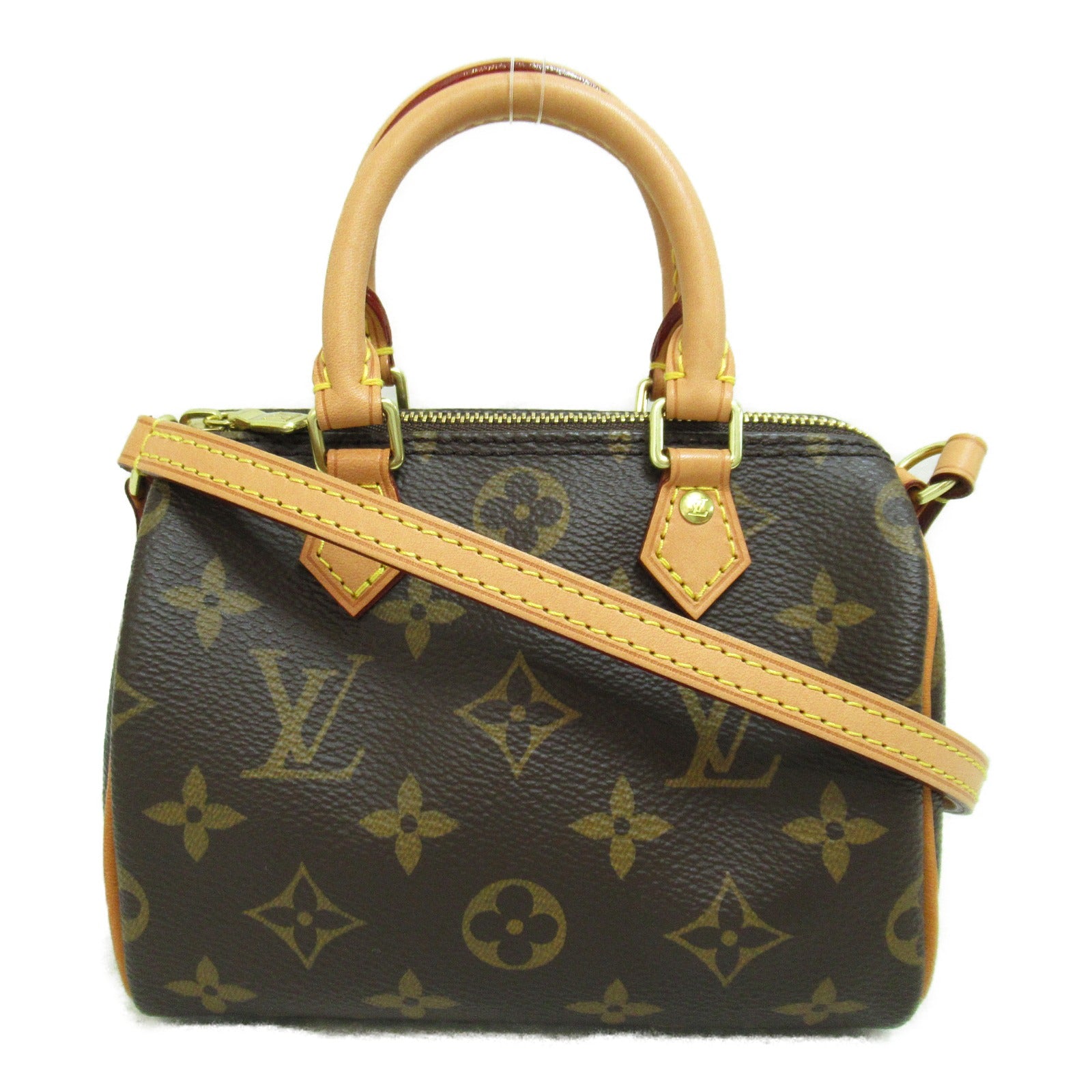 LOUIS VUITTON 【激減優惠】Monogram Nano Speedy金扣手挽肩背兩用袋啡色