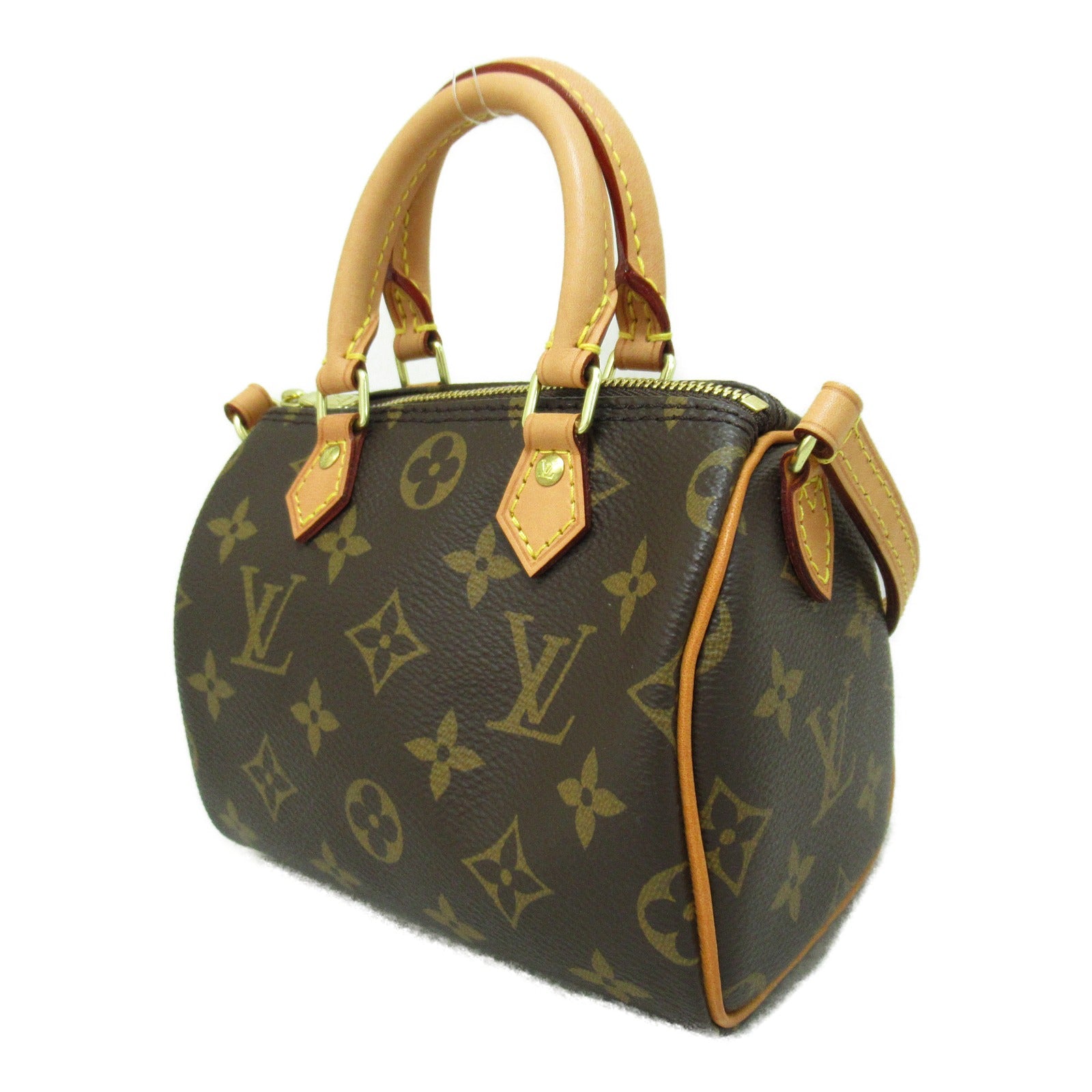 LOUIS VUITTON 【激減優惠】Monogram Nano Speedy金扣手挽肩背兩用袋啡色