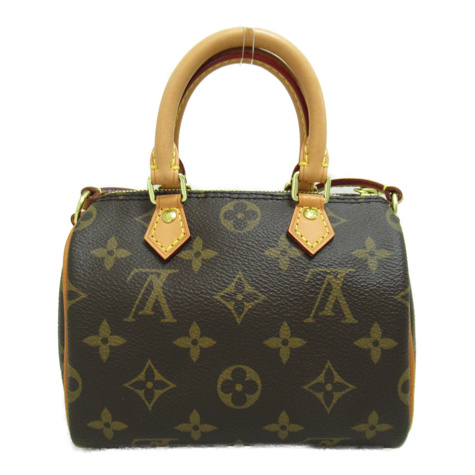 LOUIS VUITTON 【激減優惠】Monogram Nano Speedy金扣手挽肩背兩用袋啡色