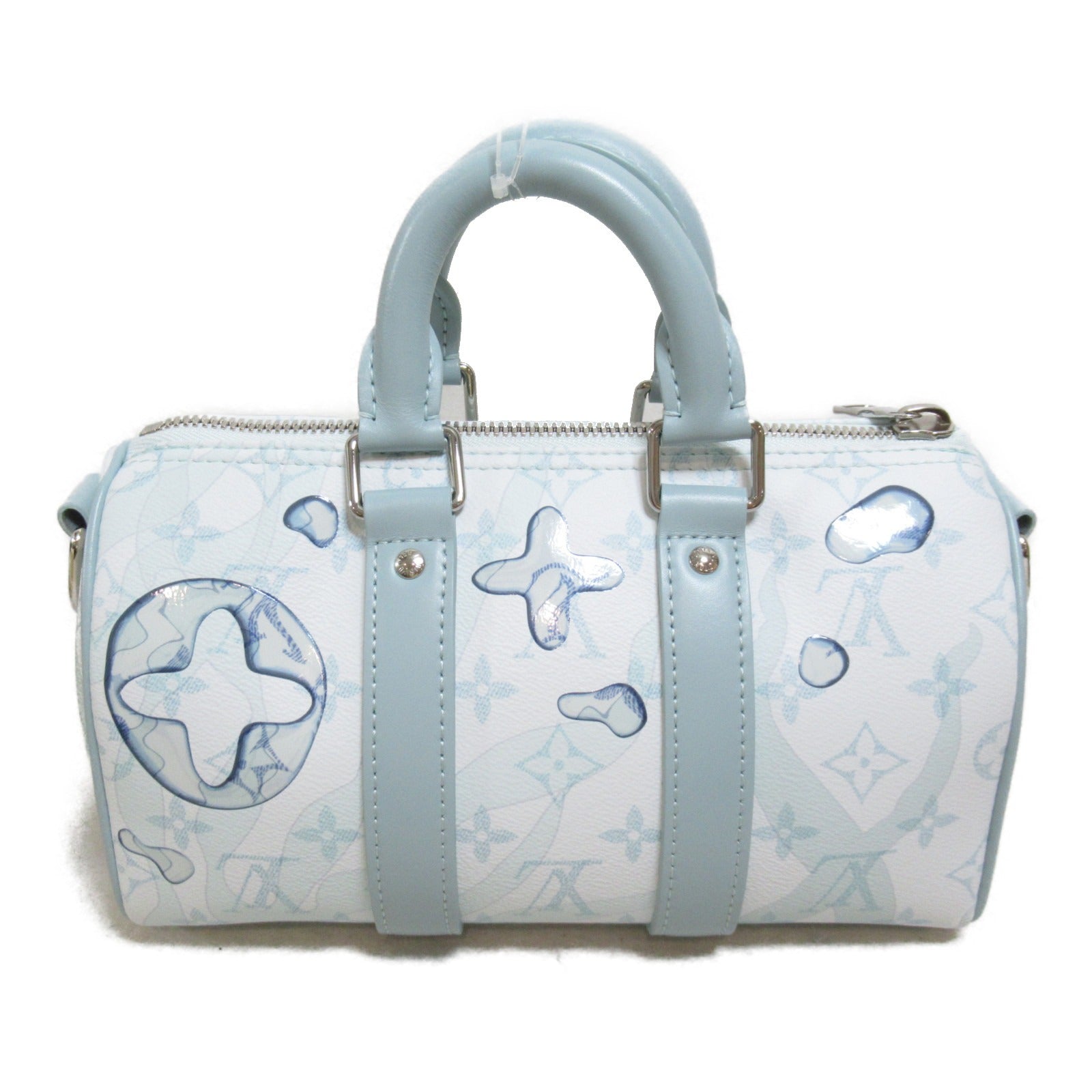 LOUIS VUITTON 【激減優惠】Monogram Aquagarden 25 Monogram Boston Bag銀扣手挽袋藍色