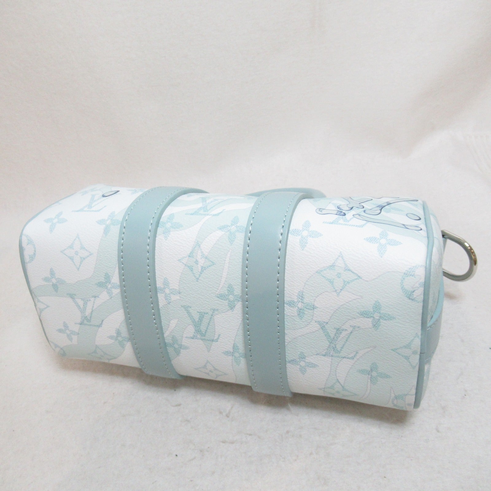 LOUIS VUITTON 【激減優惠】Monogram Aquagarden 25 Monogram Boston Bag銀扣手挽袋藍色