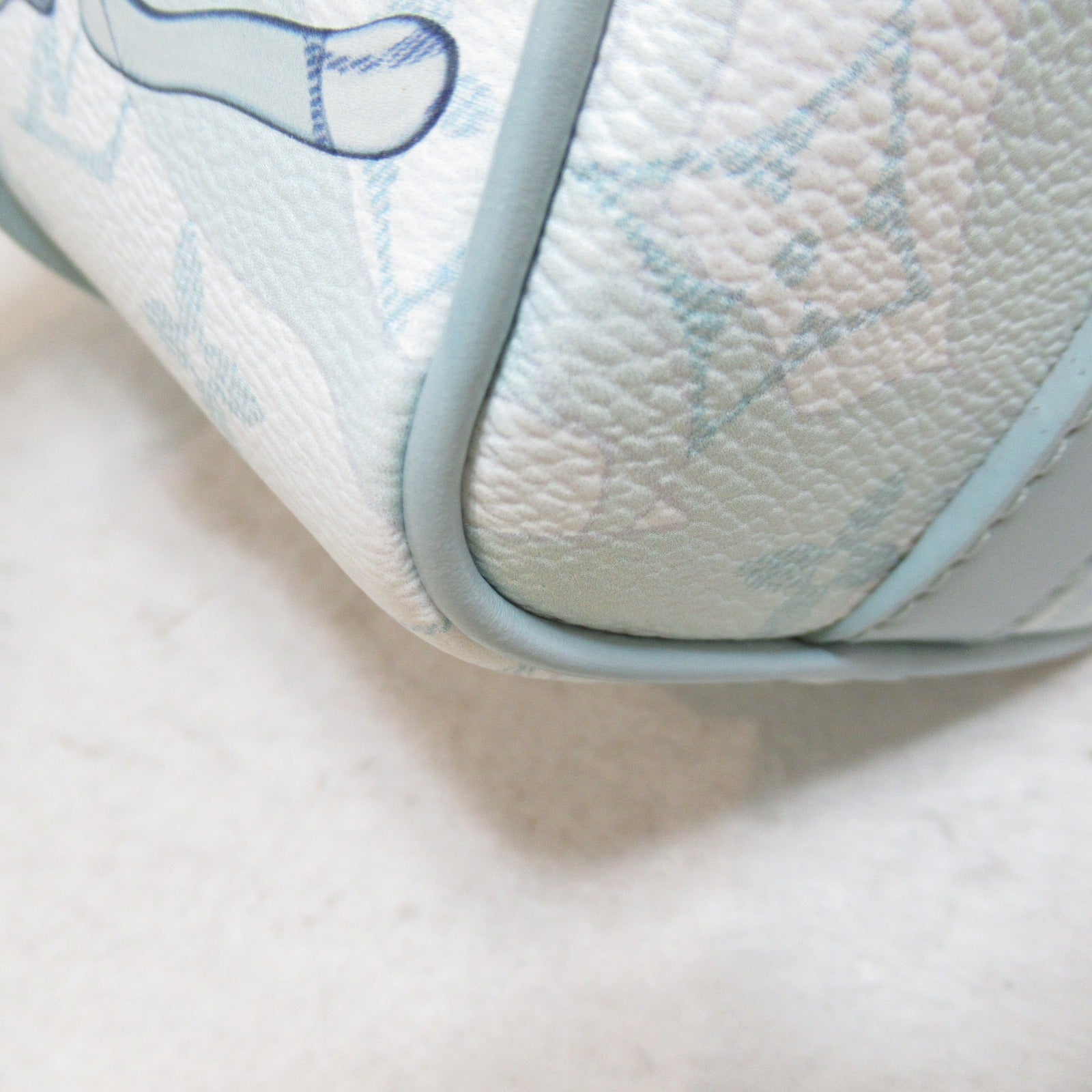 LOUIS VUITTON 【激減優惠】Monogram Aquagarden 25 Monogram Boston Bag銀扣手挽袋藍色